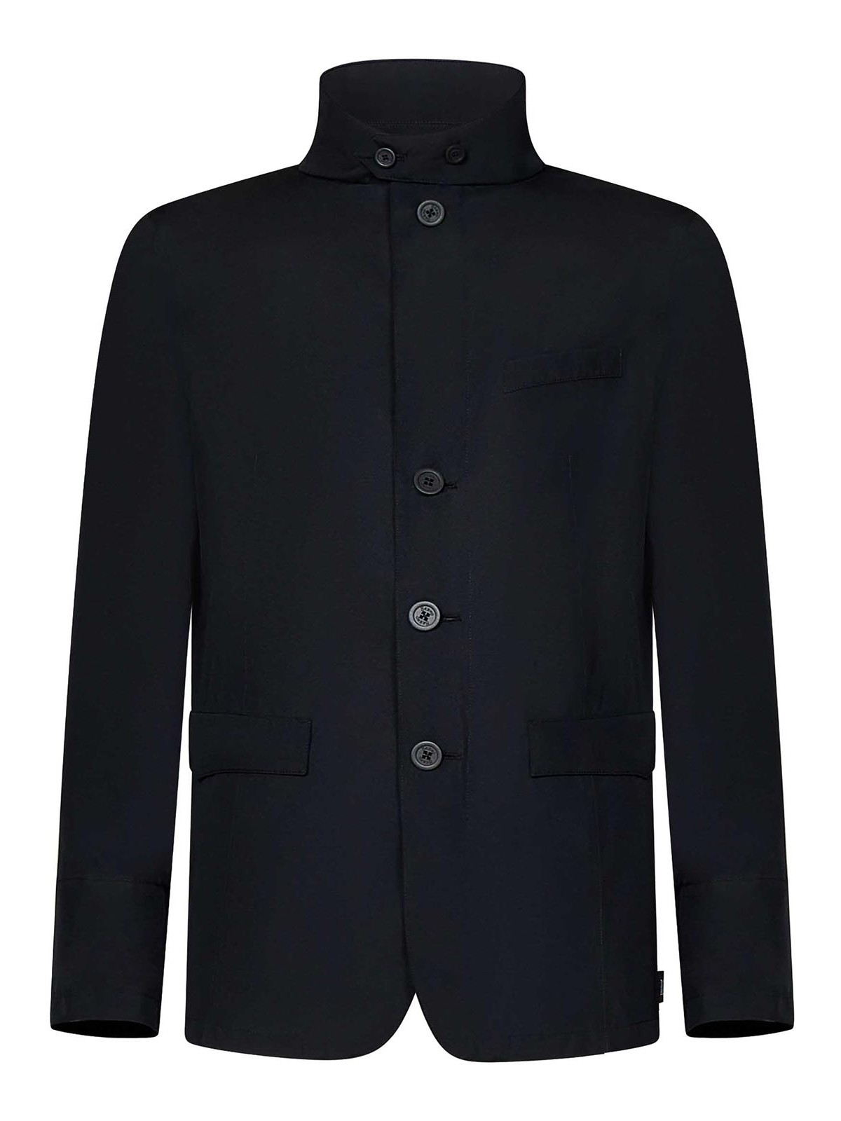 Shop Herno Blazer-style  Laminated Fabric Jacket In Black