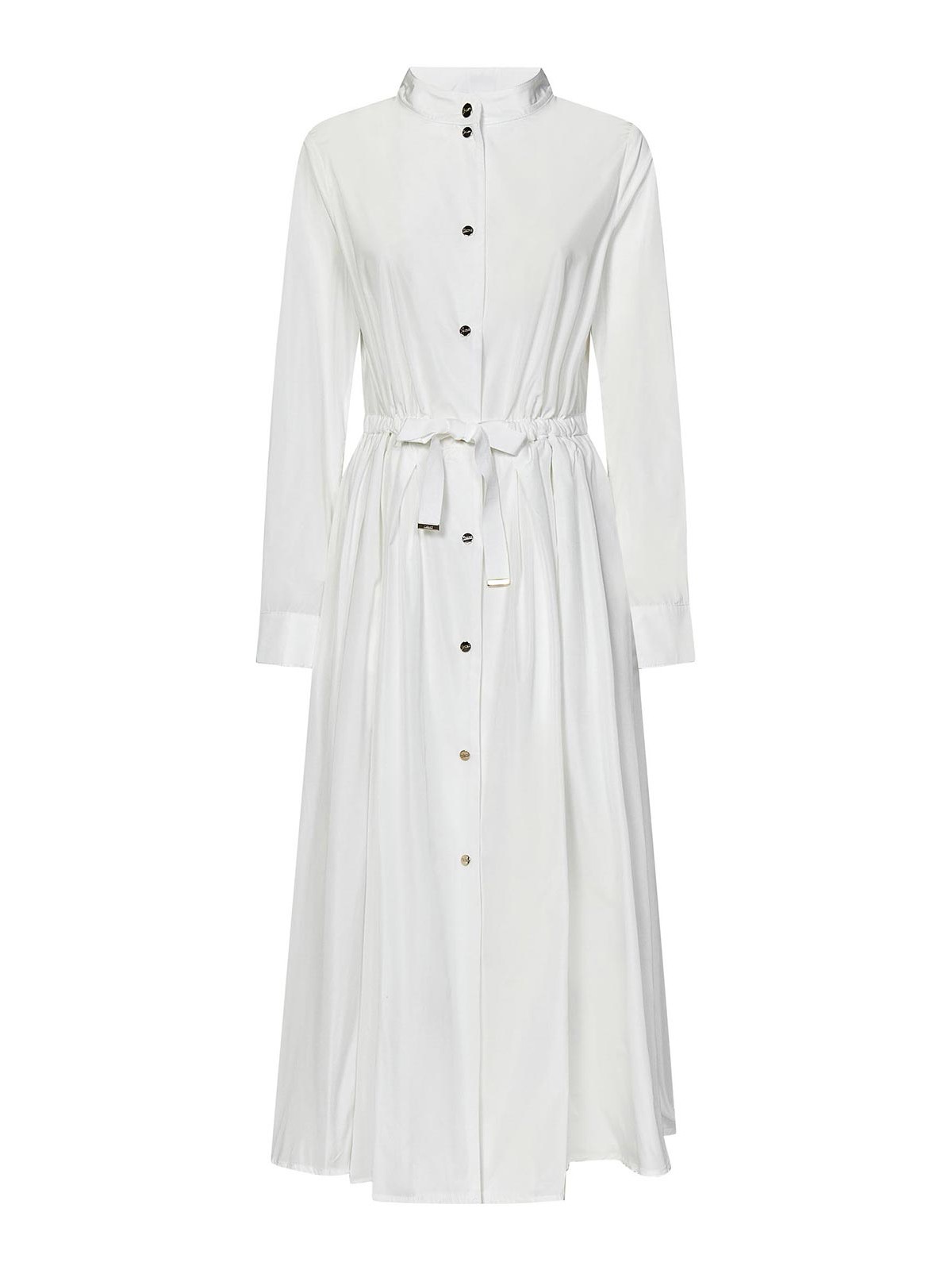 Shop Herno Taffeta Midi Shirt Dress In White