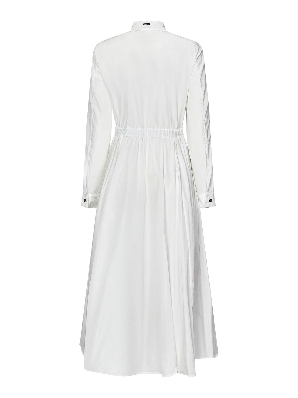 Shop Herno Taffeta Midi Shirt Dress In White
