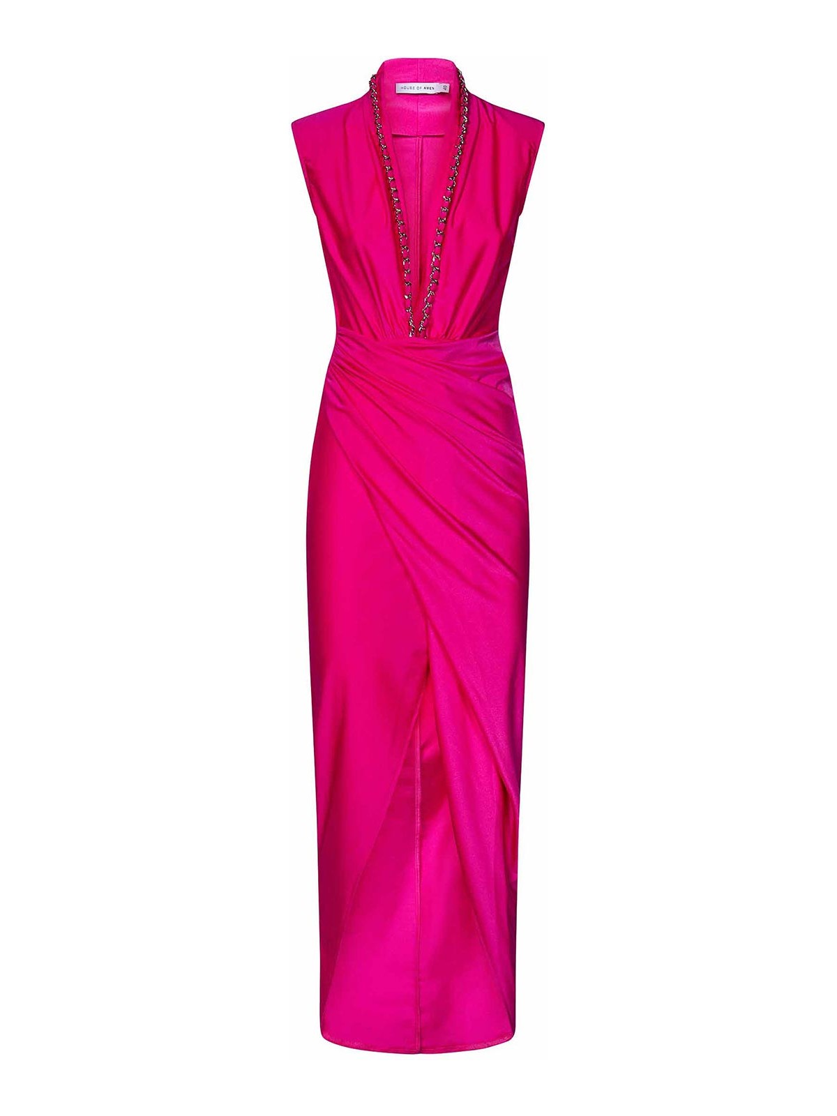 House of Amen Long Fuchsia Stretch Lycra Dress|HMS24509S24023033