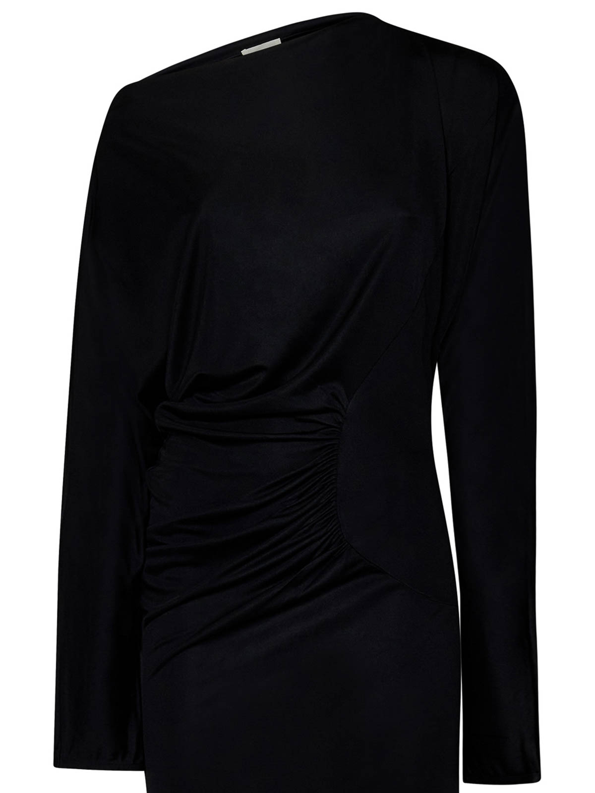 Shop Khaite Long Black Viscose Jersey Dress