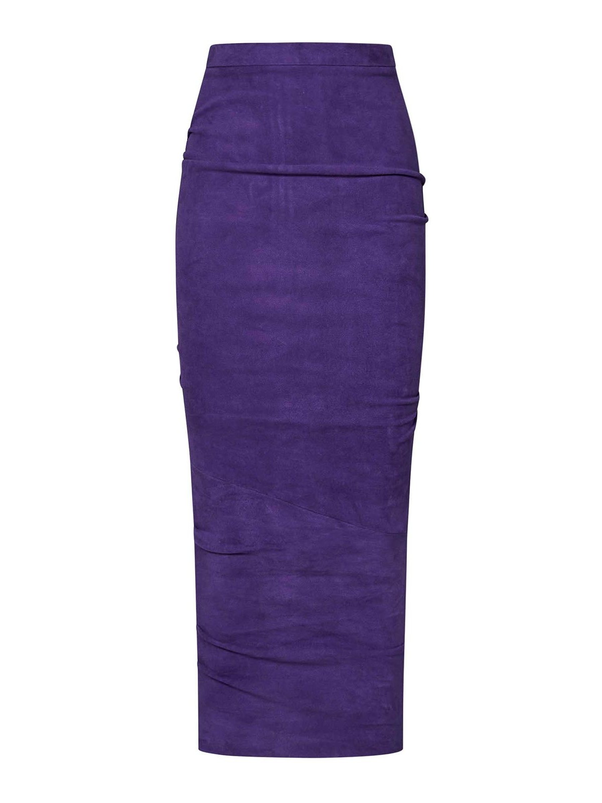 Shop Laquan Smith Purple Suede Pencil Skirt