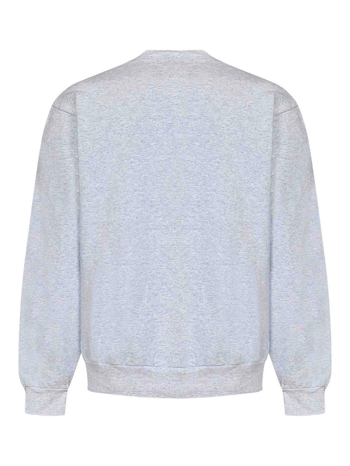 Shop Local Authority Crew-neck Sweatshirt In Melange Gray Cotton In Grey