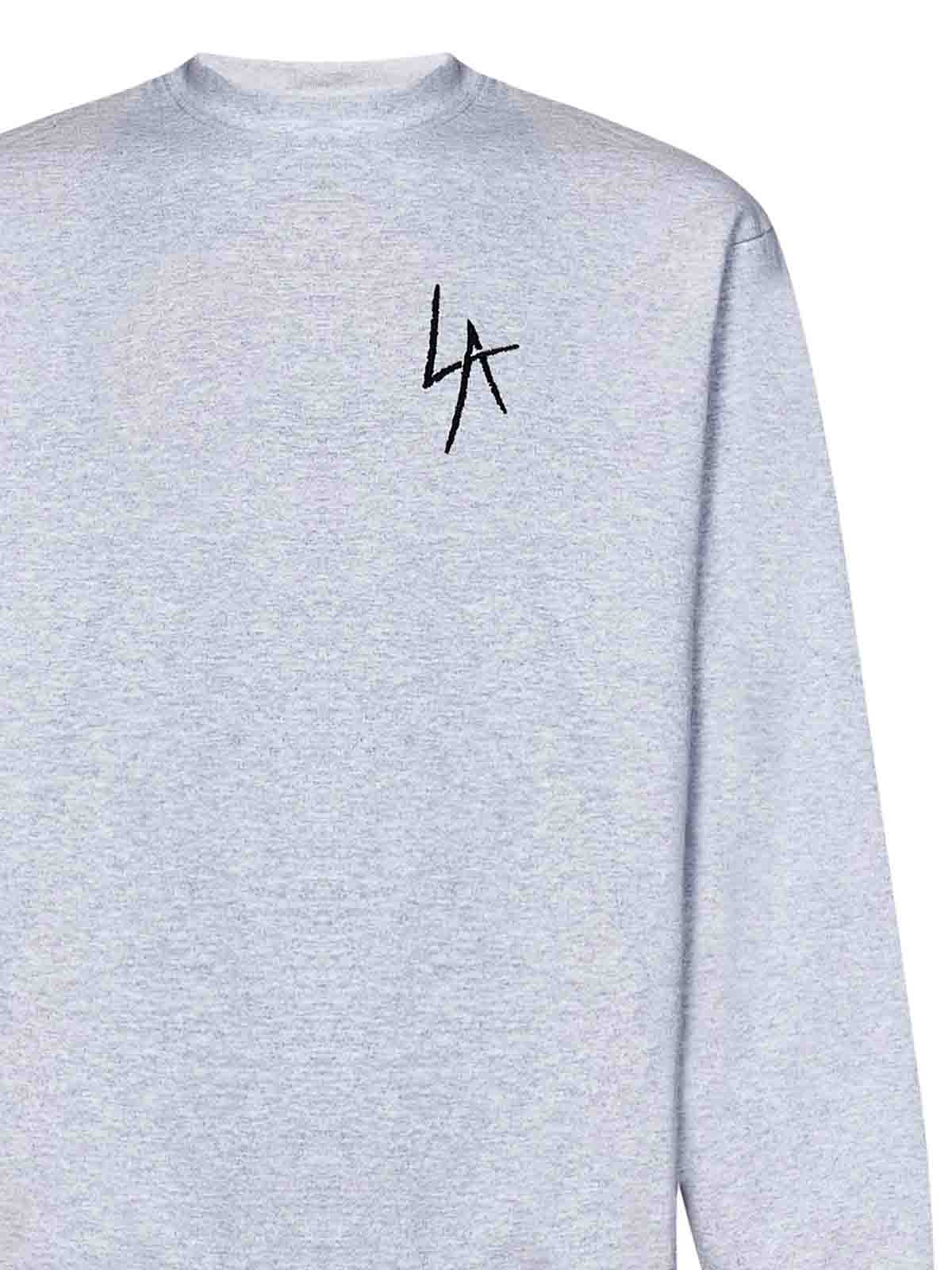 Shop Local Authority Crew-neck Sweatshirt In Melange Gray Cotton In Grey