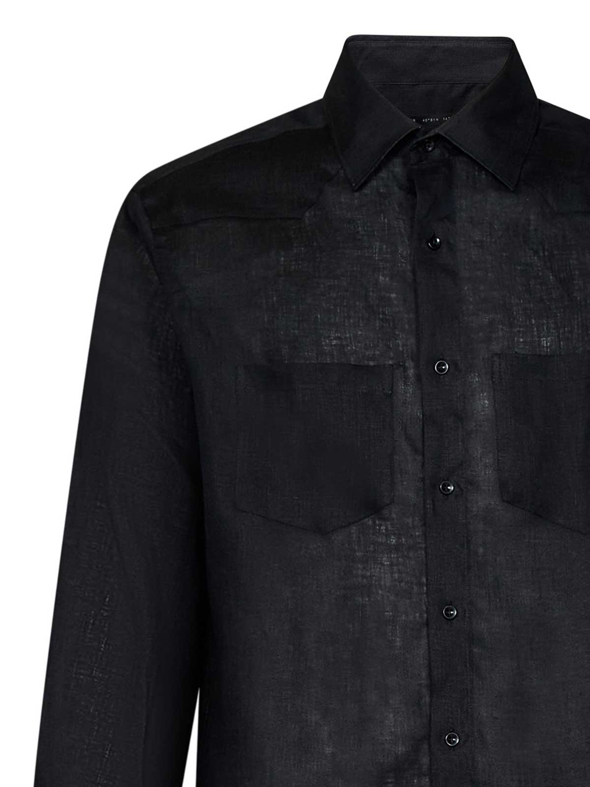 Shop Low Brand Black Linen Shirt