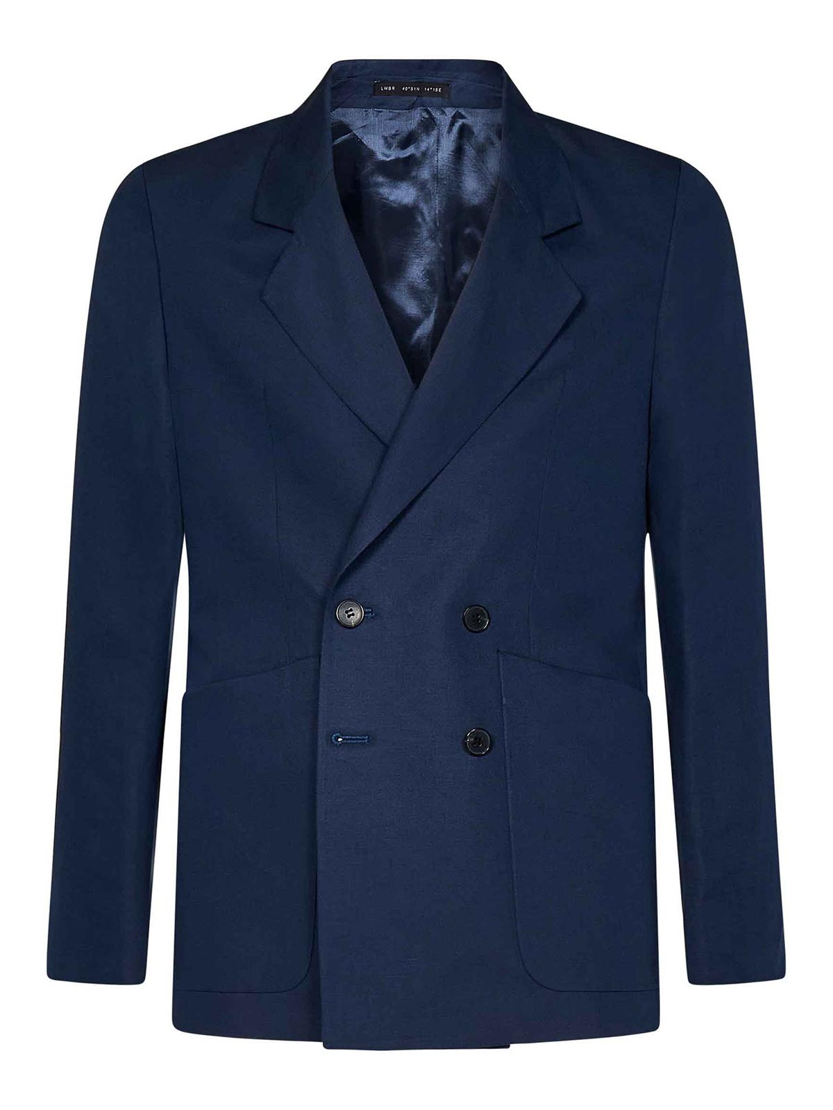 Shop Low Brand Double-breasted Loose-fit Blazer In Blue