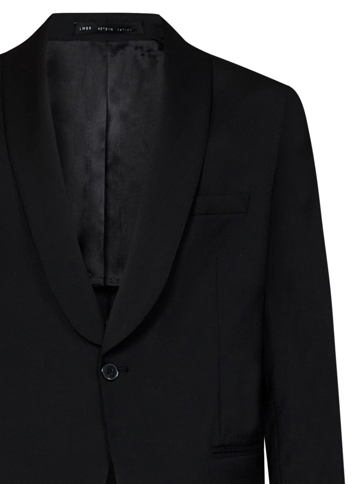 Shop Low Brand Jet Black Tropical Virgin Wool Evening Suit