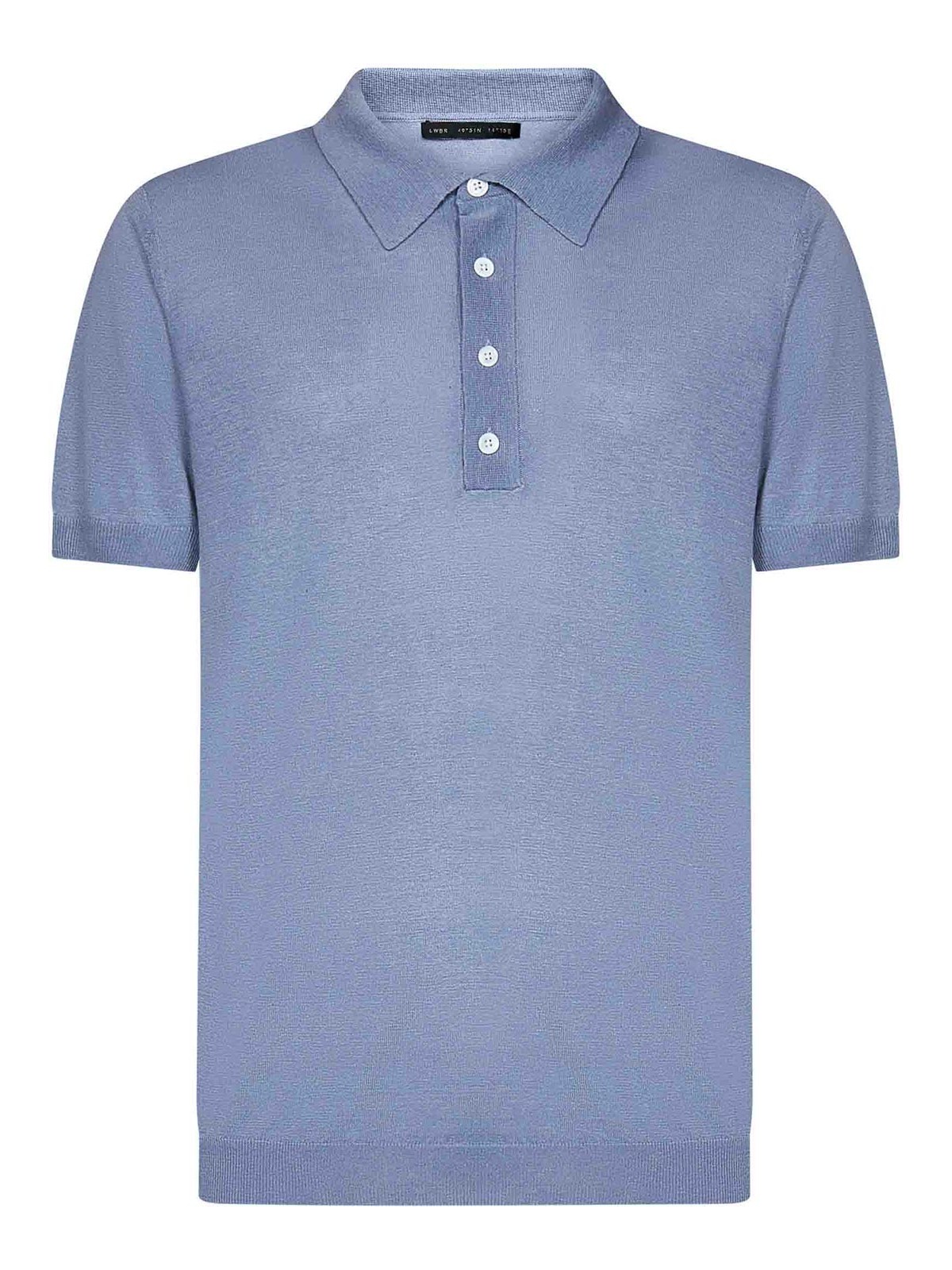 Shop Low Brand Silk And Linen Knit Polo Jumper In Blue
