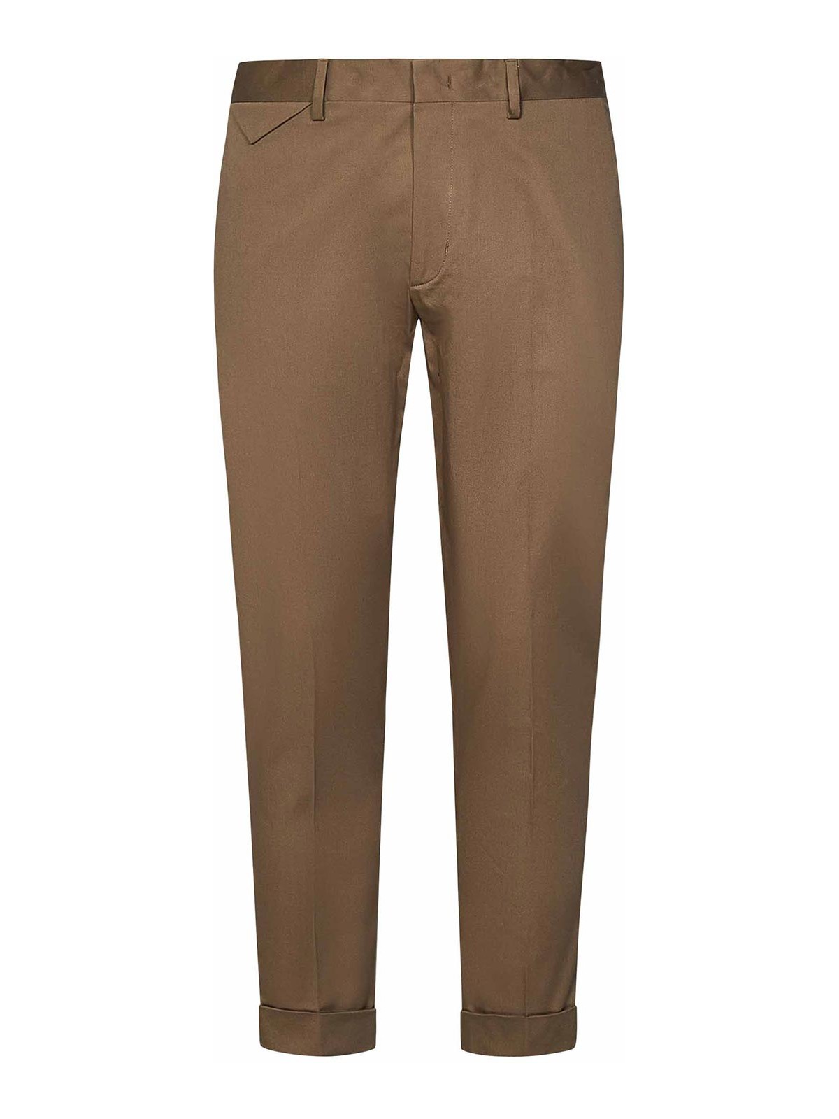 Shop Low Brand Cooper T17 Slim-fit Cropped Trousers In Brown