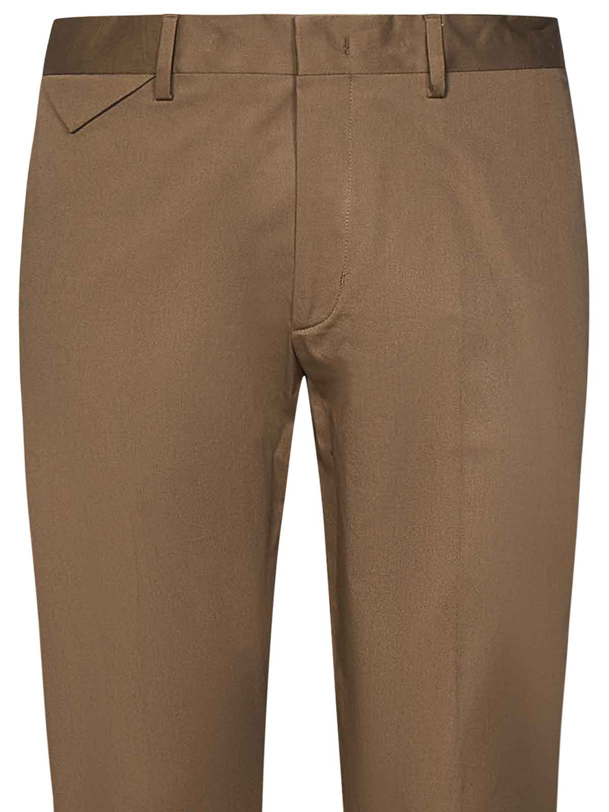 Shop Low Brand Cooper T17 Slim-fit Cropped Trousers In Brown