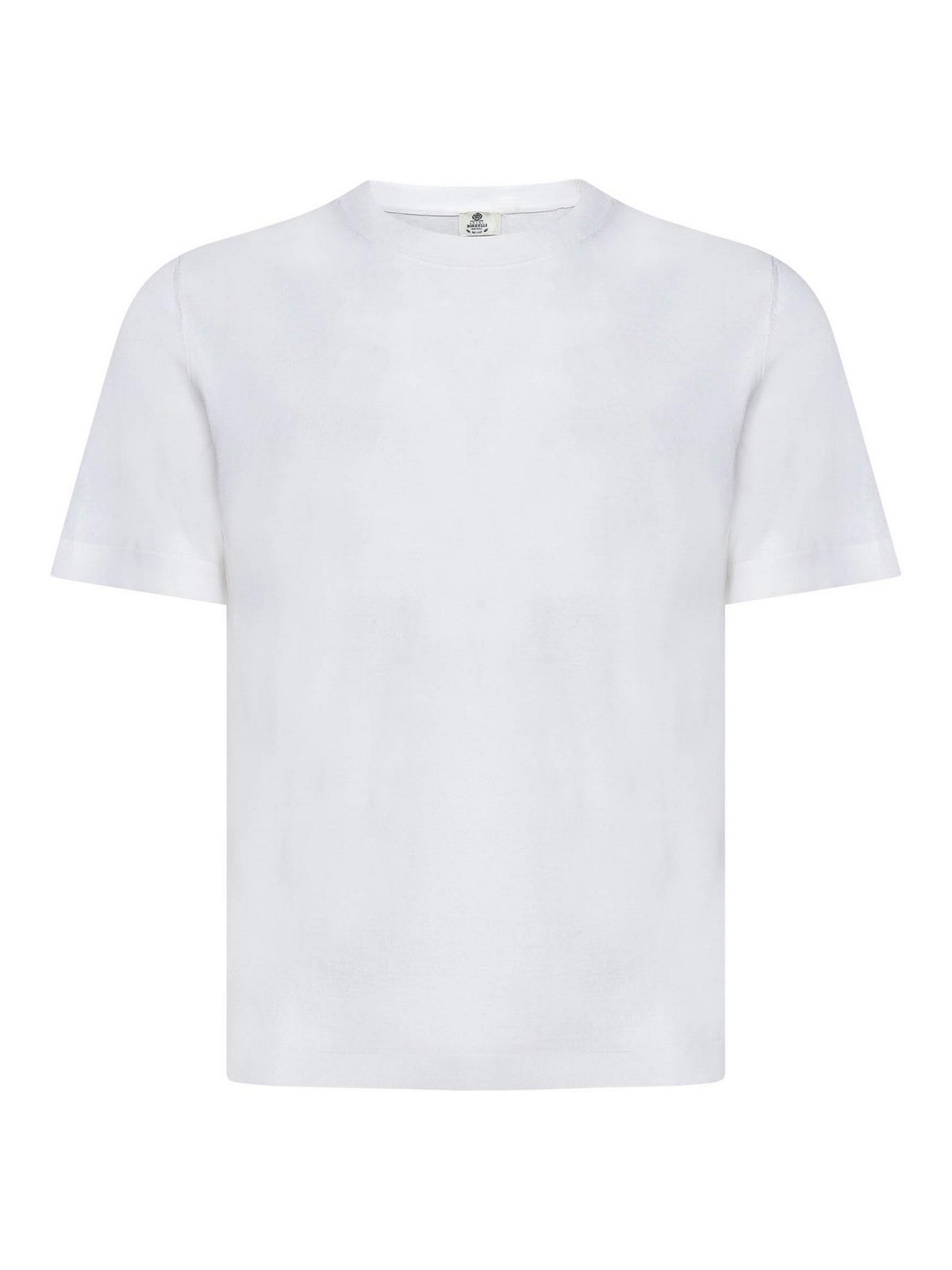 Shop Luigi Borrelli Crew-neck T-shirt In White Cotton Jersey