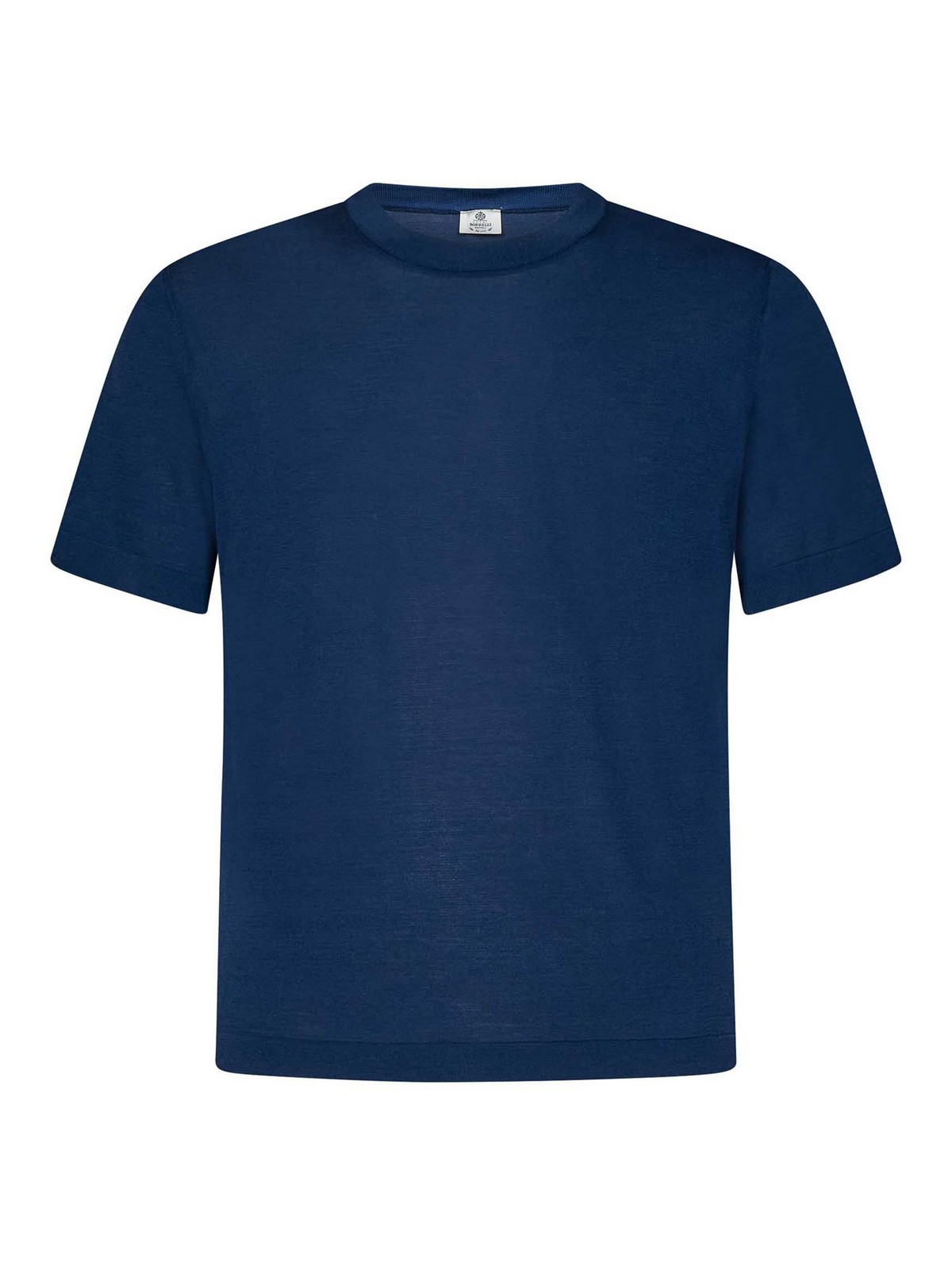 Luigi Borrelli Crew-neck T-shirt In Blue Cotton Jersey