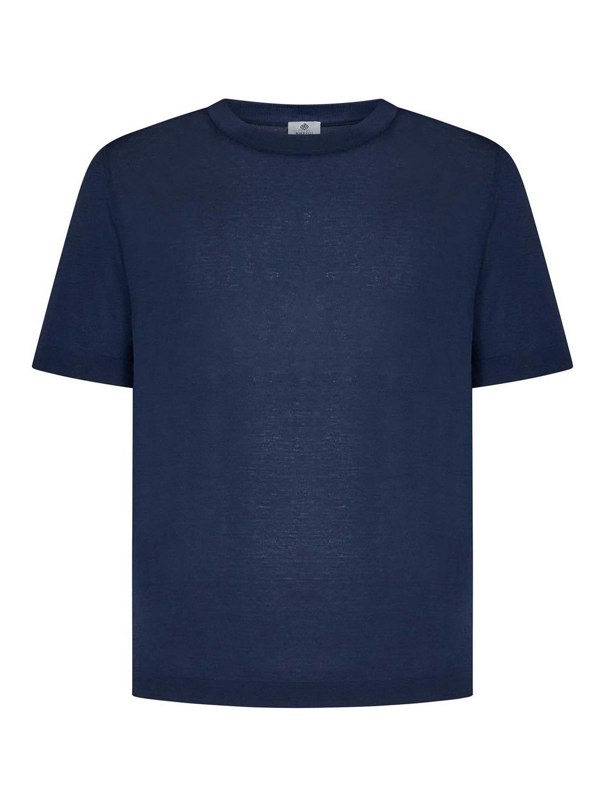 Luigi Borrelli Crew-neck T-shirt In Navy Blue Cotton Jersey