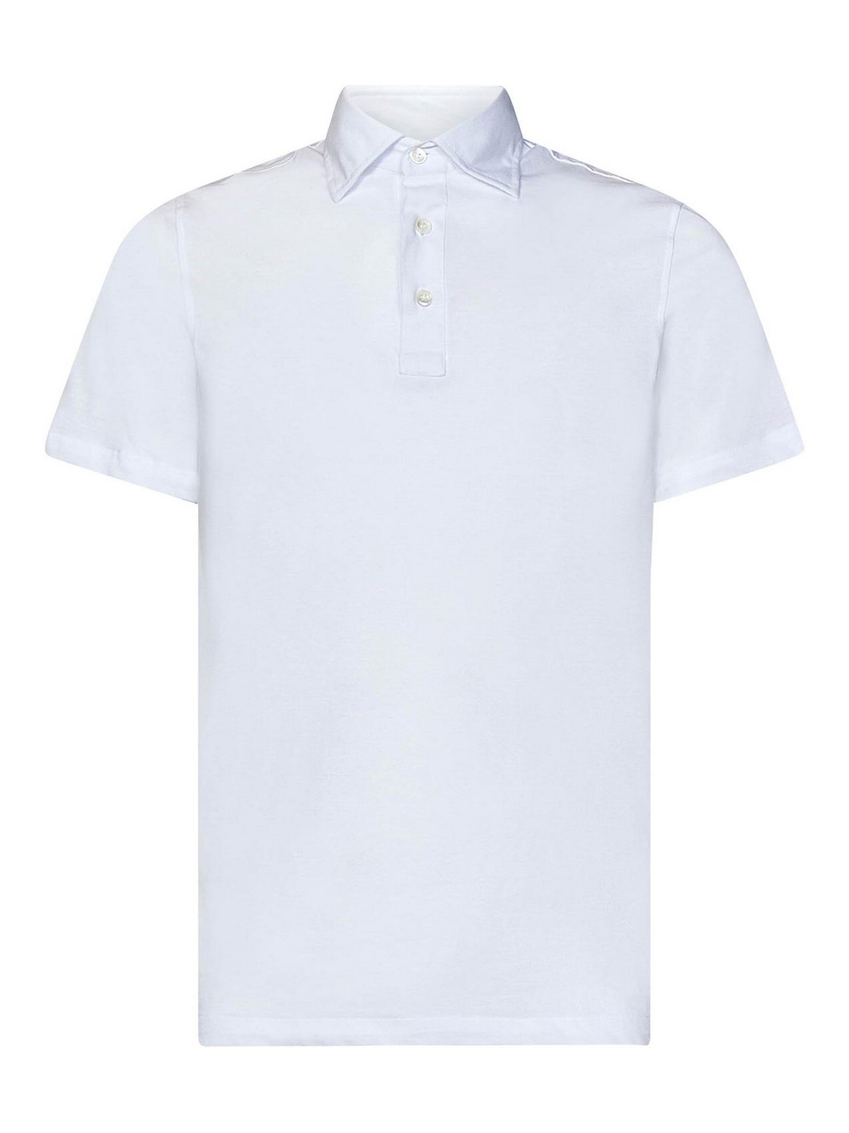 Luigi Borrelli White Cotton Jersey Polo Shirt