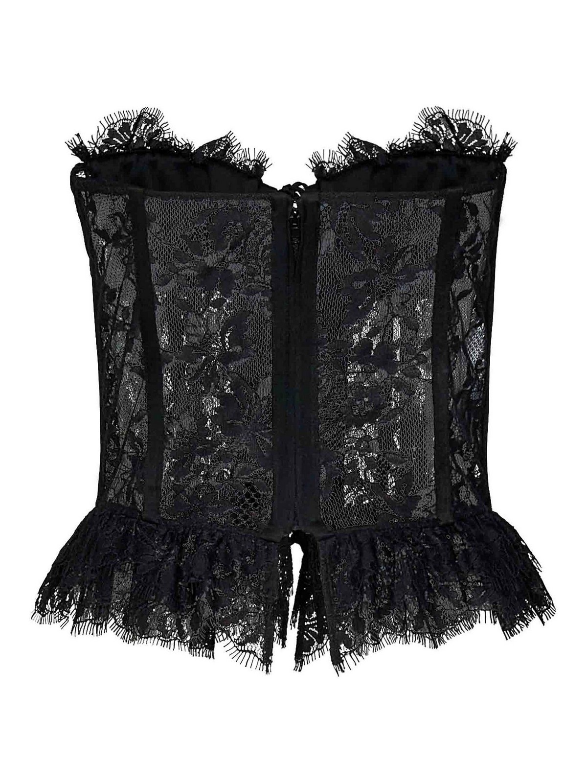 Shop Moschino Floral Lace Body In Black