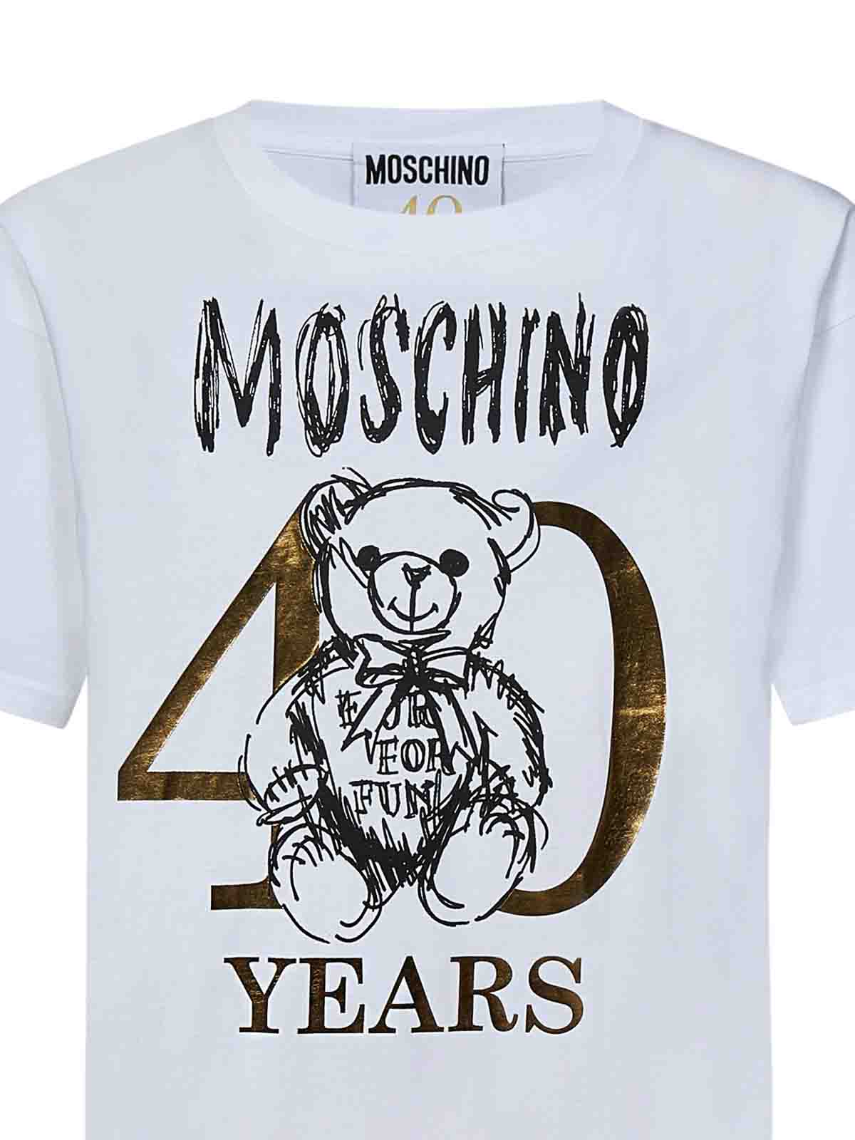 Shop Moschino Jersey T-shirt In White