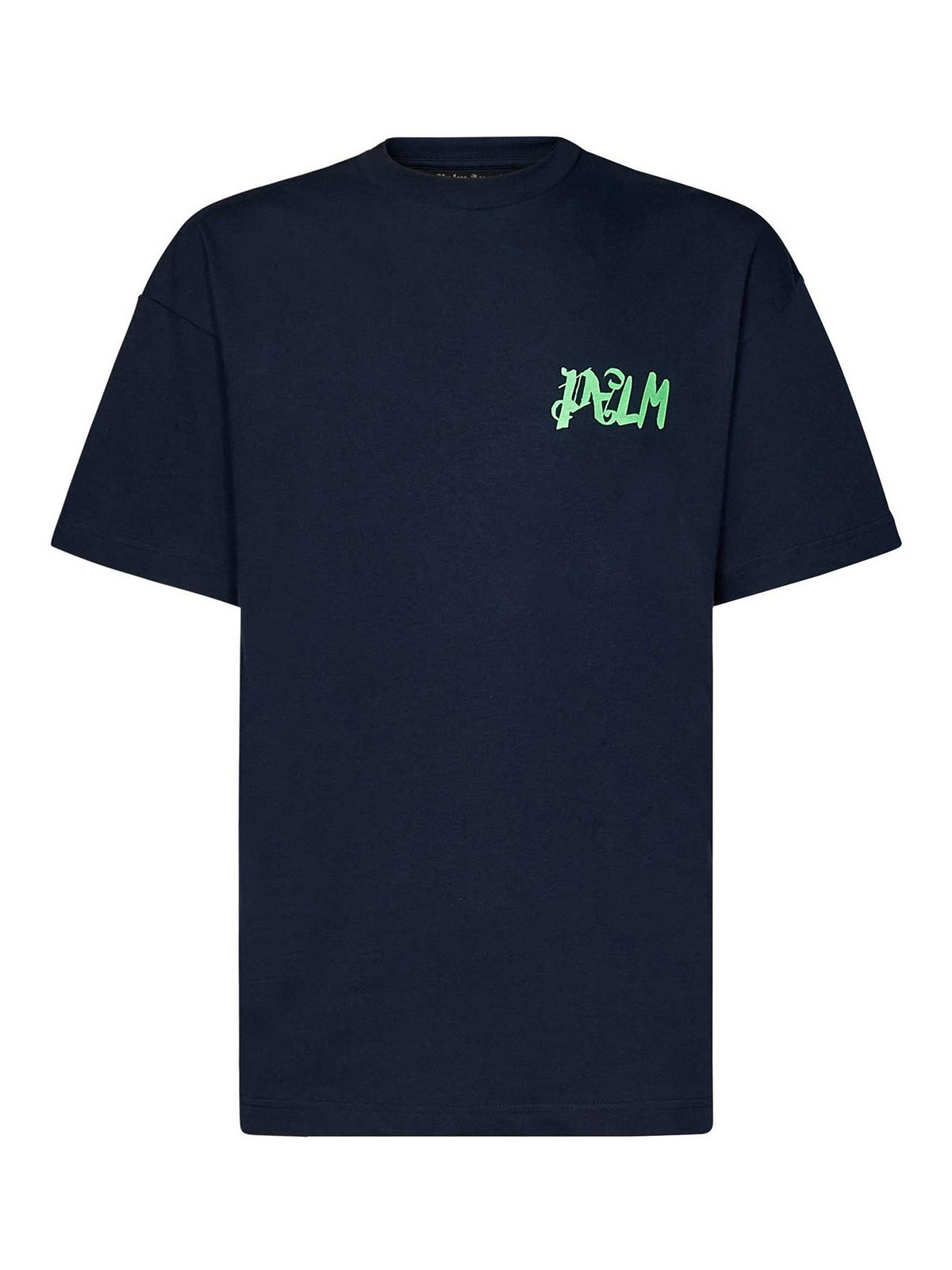 Palm Angels Cotton Jersey T-shirt In Blue
