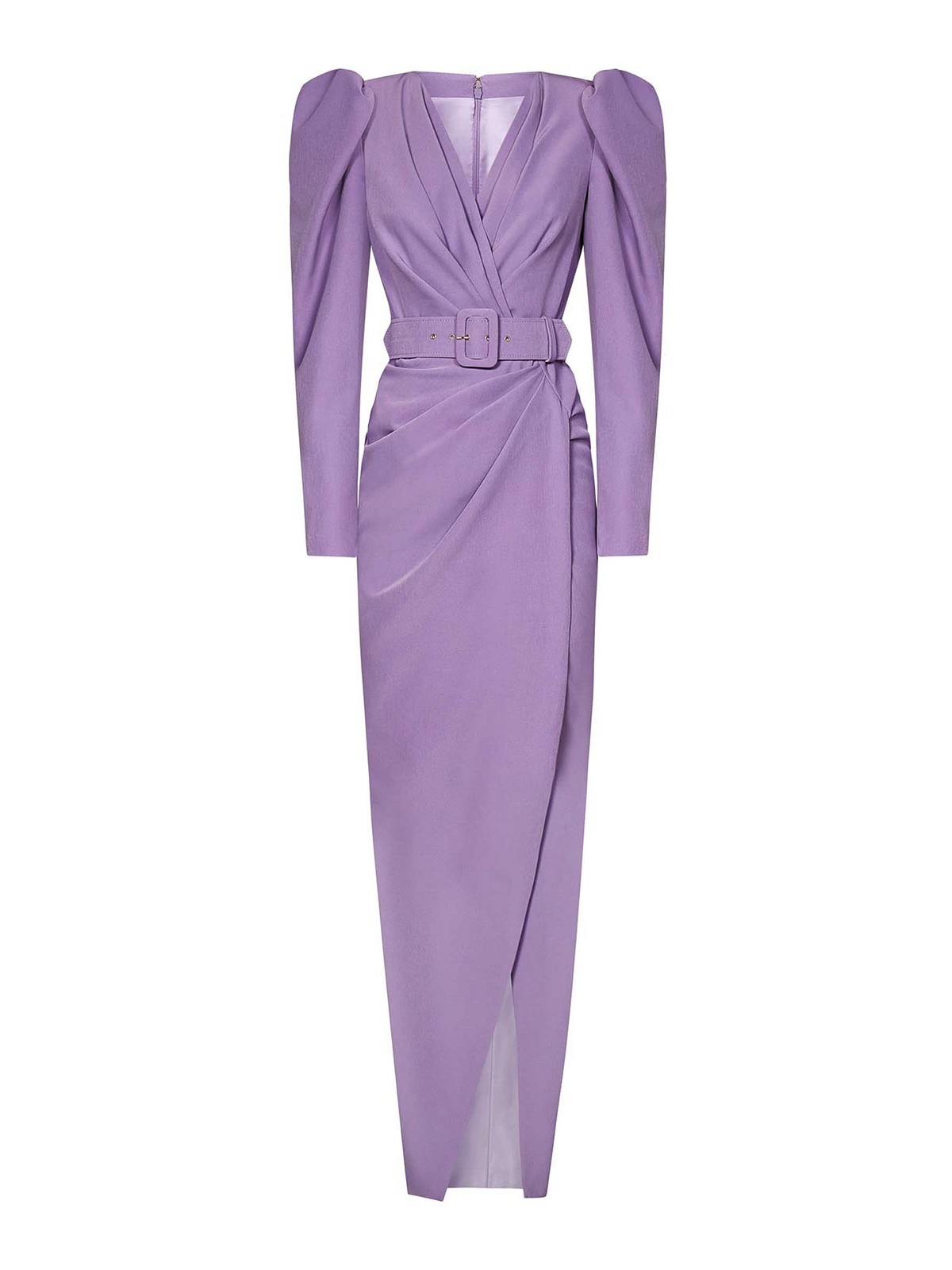 Shop Rhea Costa Crepe Dress In Purple