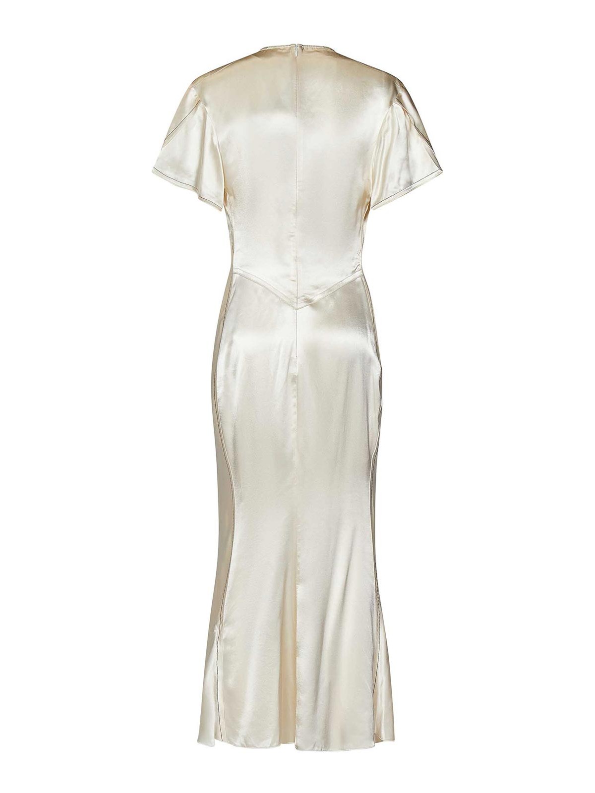 Shop Victoria Beckham V-neck Midi Dress In White