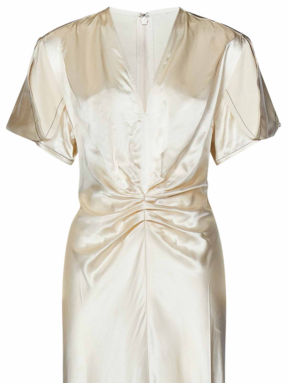 Shop Victoria Beckham V-neck Midi Dress In White