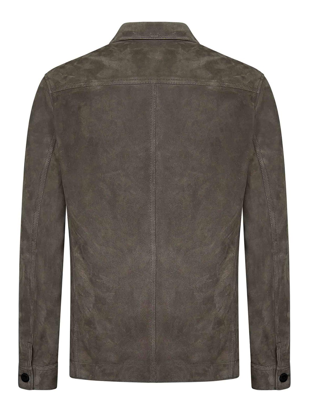 Shop Tom Ford Leather Jacket In Grey