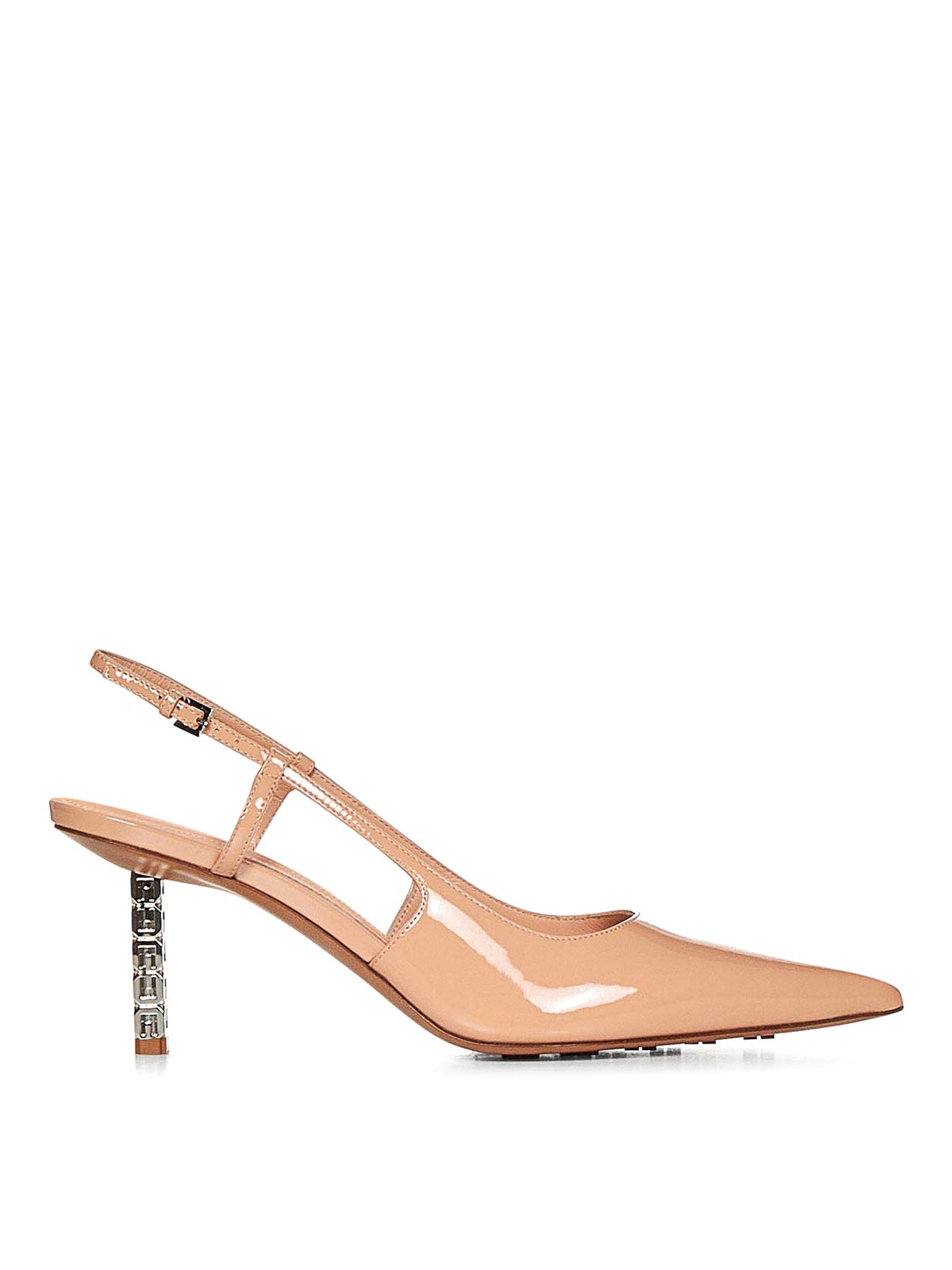 Shop Givenchy Leather Slingback In Beige