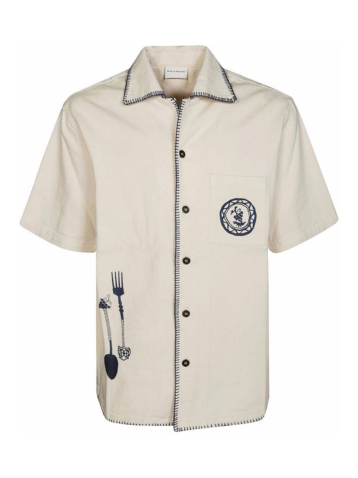 Shop Drôle De Monsieur Shirt In Beige