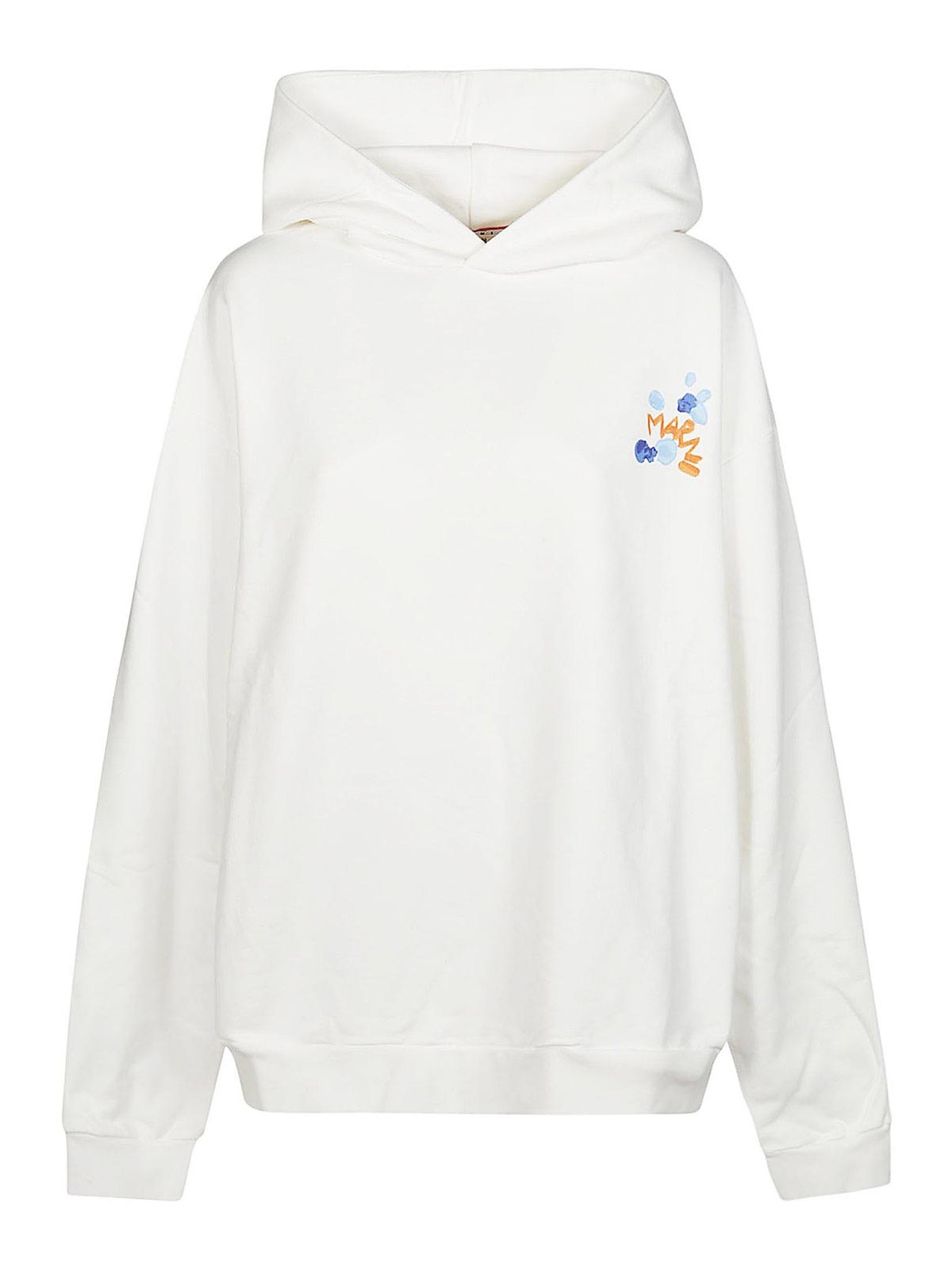 Marni Hoodie Over Logo In White