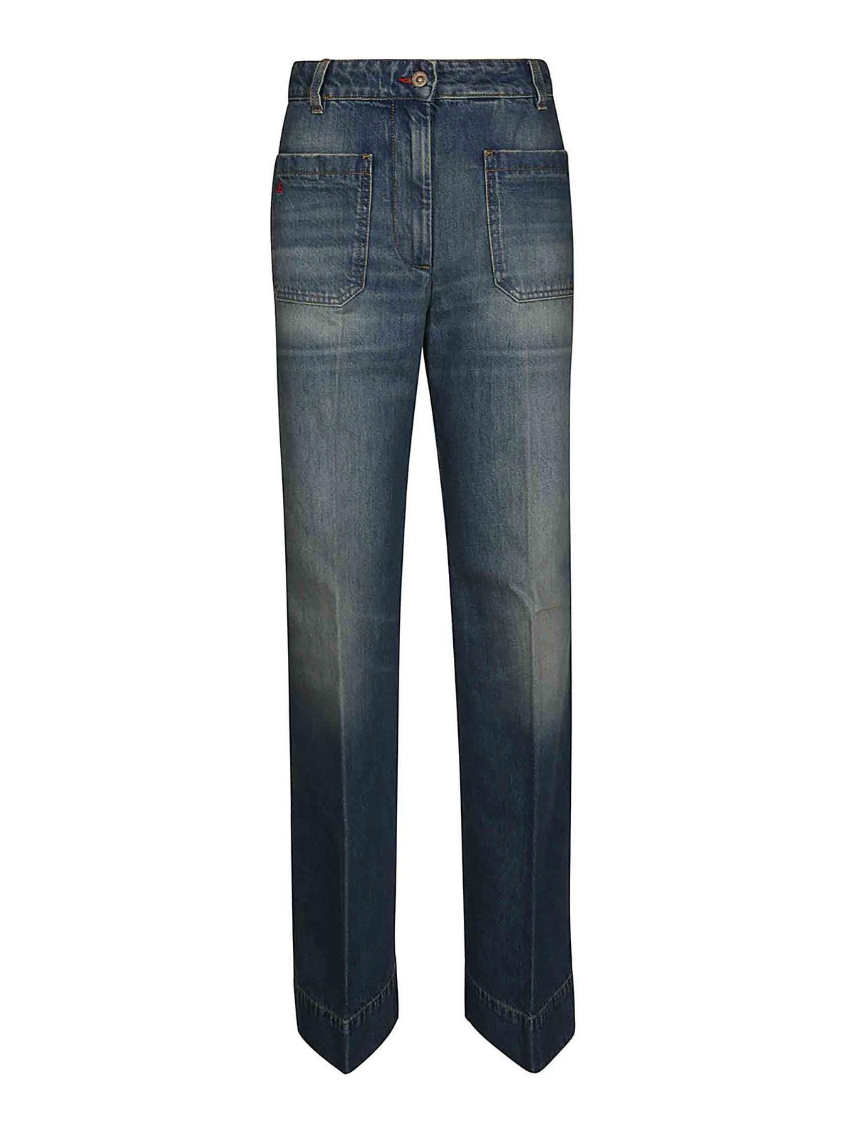 Victoria Beckham Palazzo Jeans In Blue