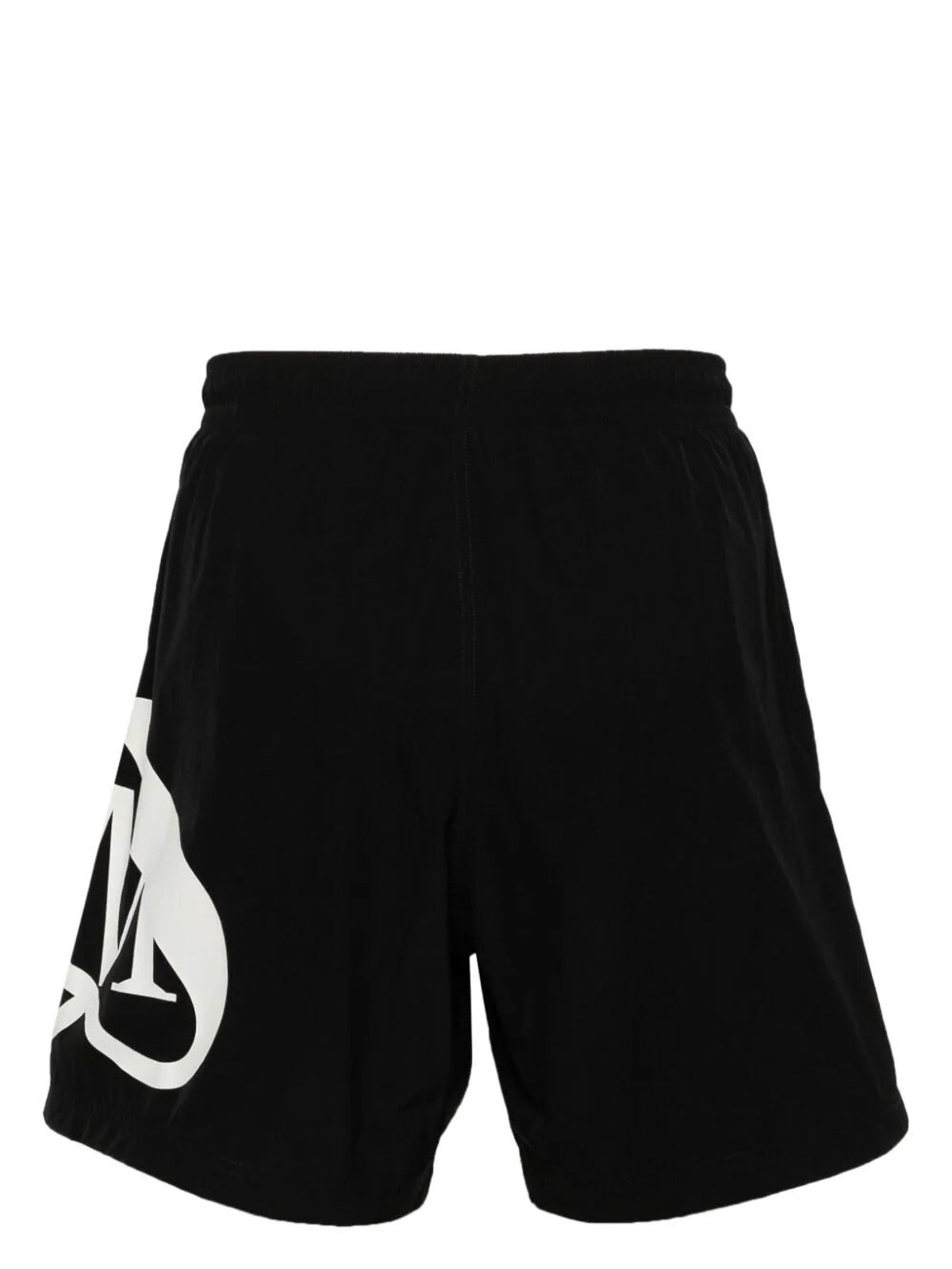 Shop Alexander Mcqueen Seal Print Swim Shorts In Black