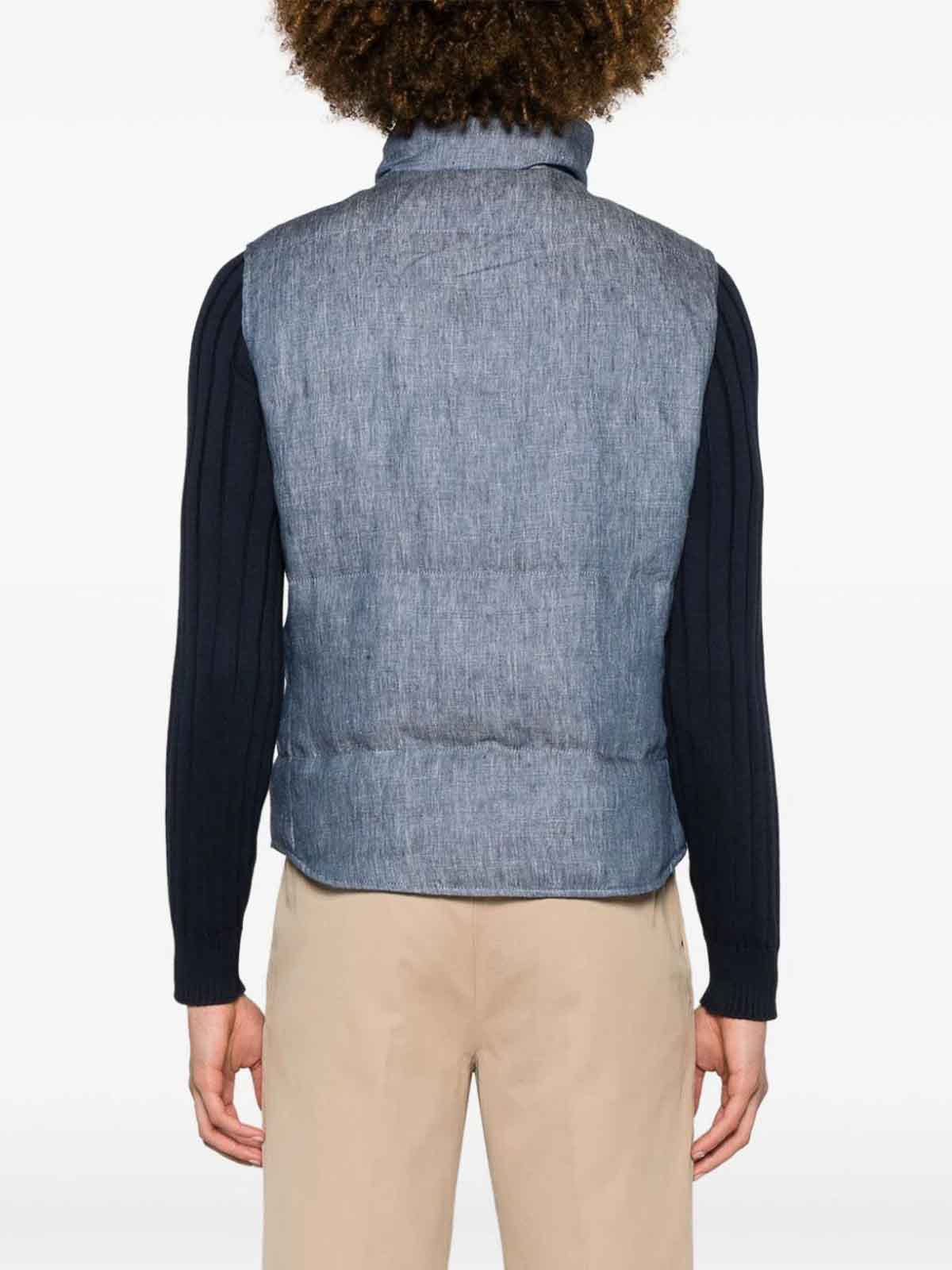 Shop Brunello Cucinelli Padded Vest In Light Wash