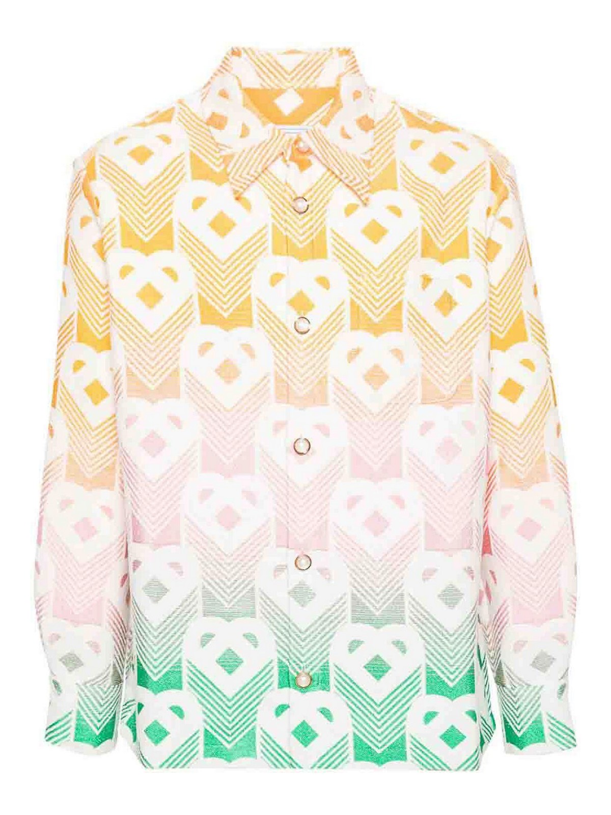 Shop Casablanca Shirt Jacket In Multicolour