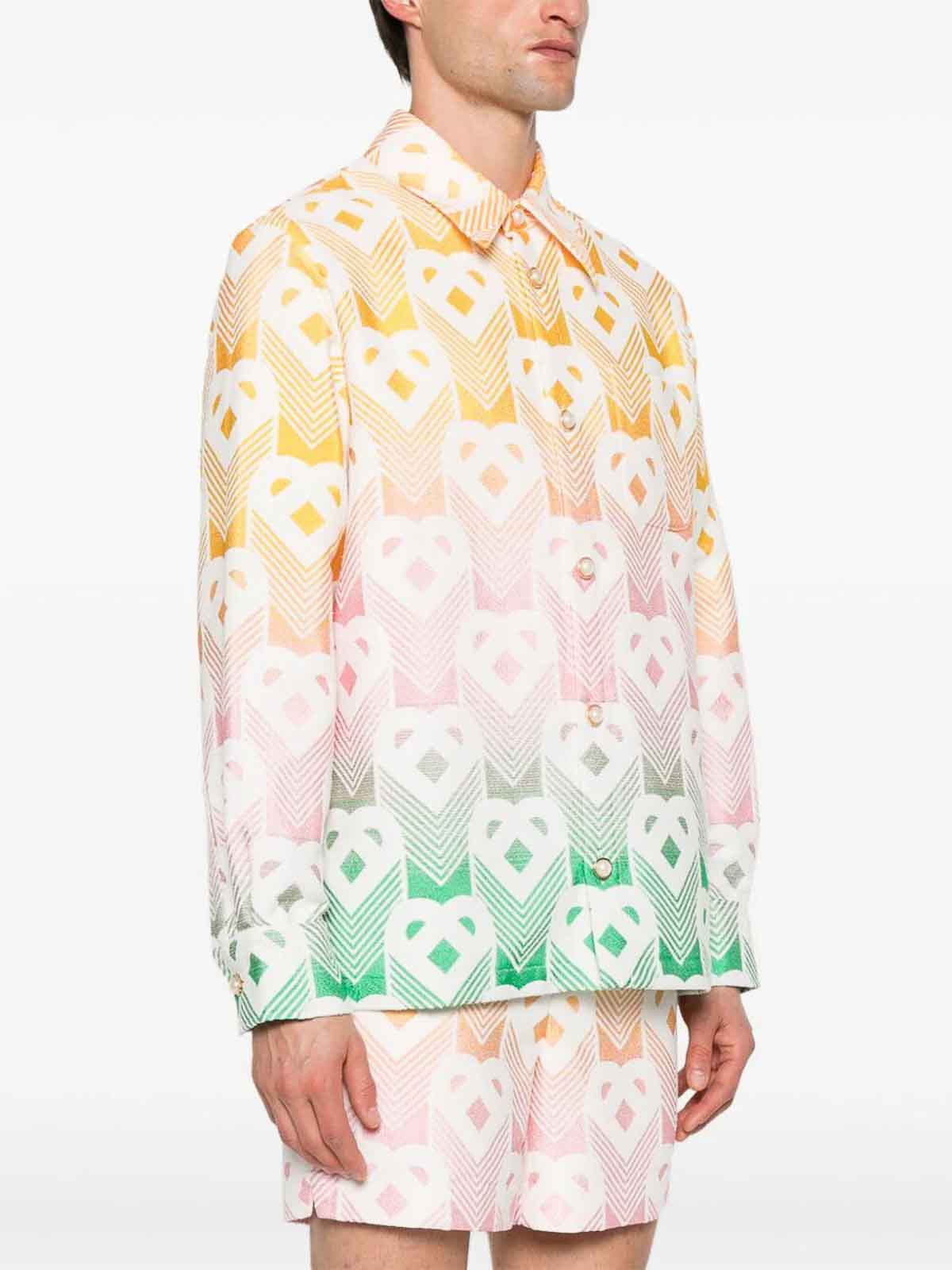 Shop Casablanca Shirt Jacket In Multicolour