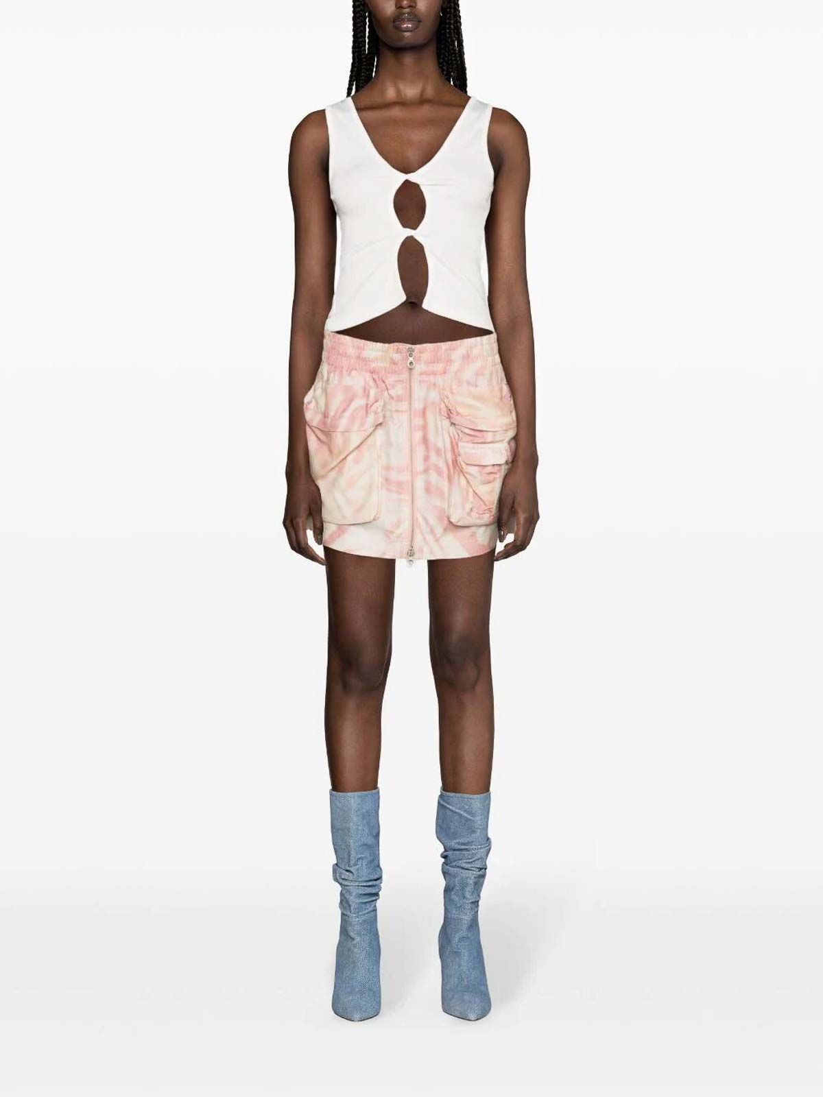 ★DIESEL★ O Mirti Skirt Light Pink A130610WGAL3CIA Diesel O-Mirty Mini Skirt - Pink - Women | A130610WGAL3CIA