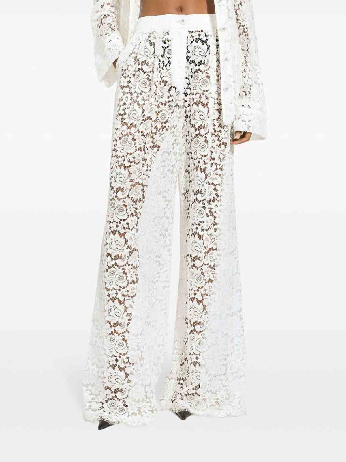 Shop Dolce & Gabbana Dna Wide Leg Pants In White