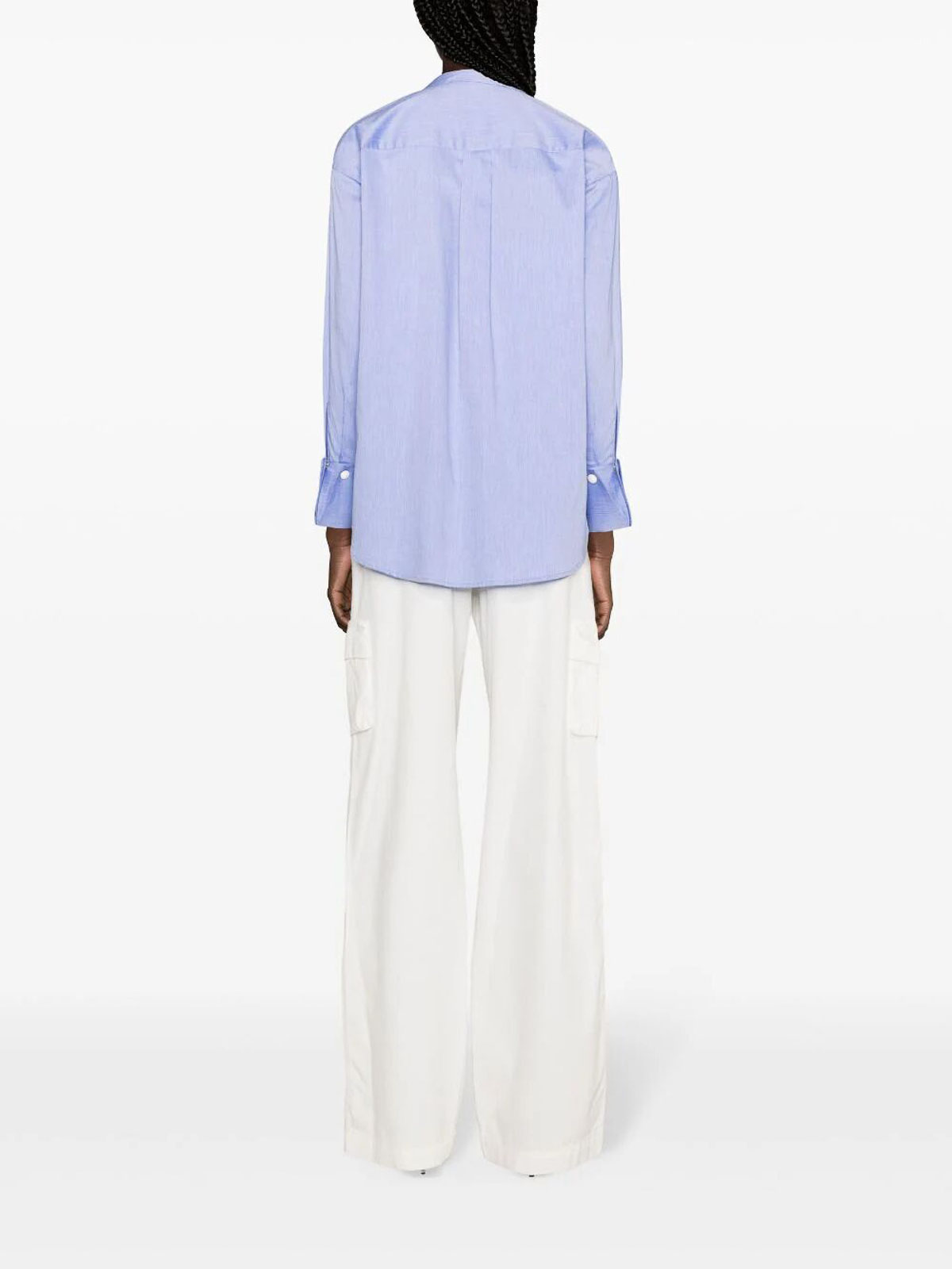 Shop Elisabetta Franchi Cotton Shirt In Light Blue