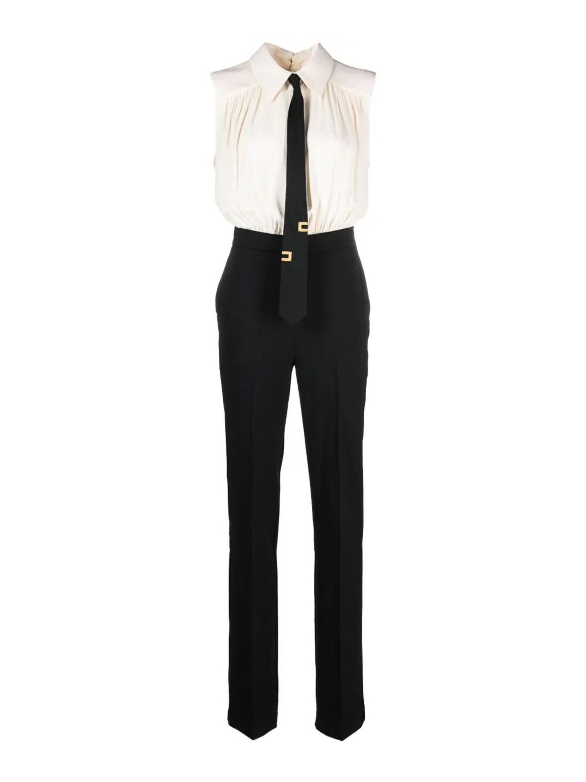 Elisabetta Franchi Viscose Jumpsuit In White