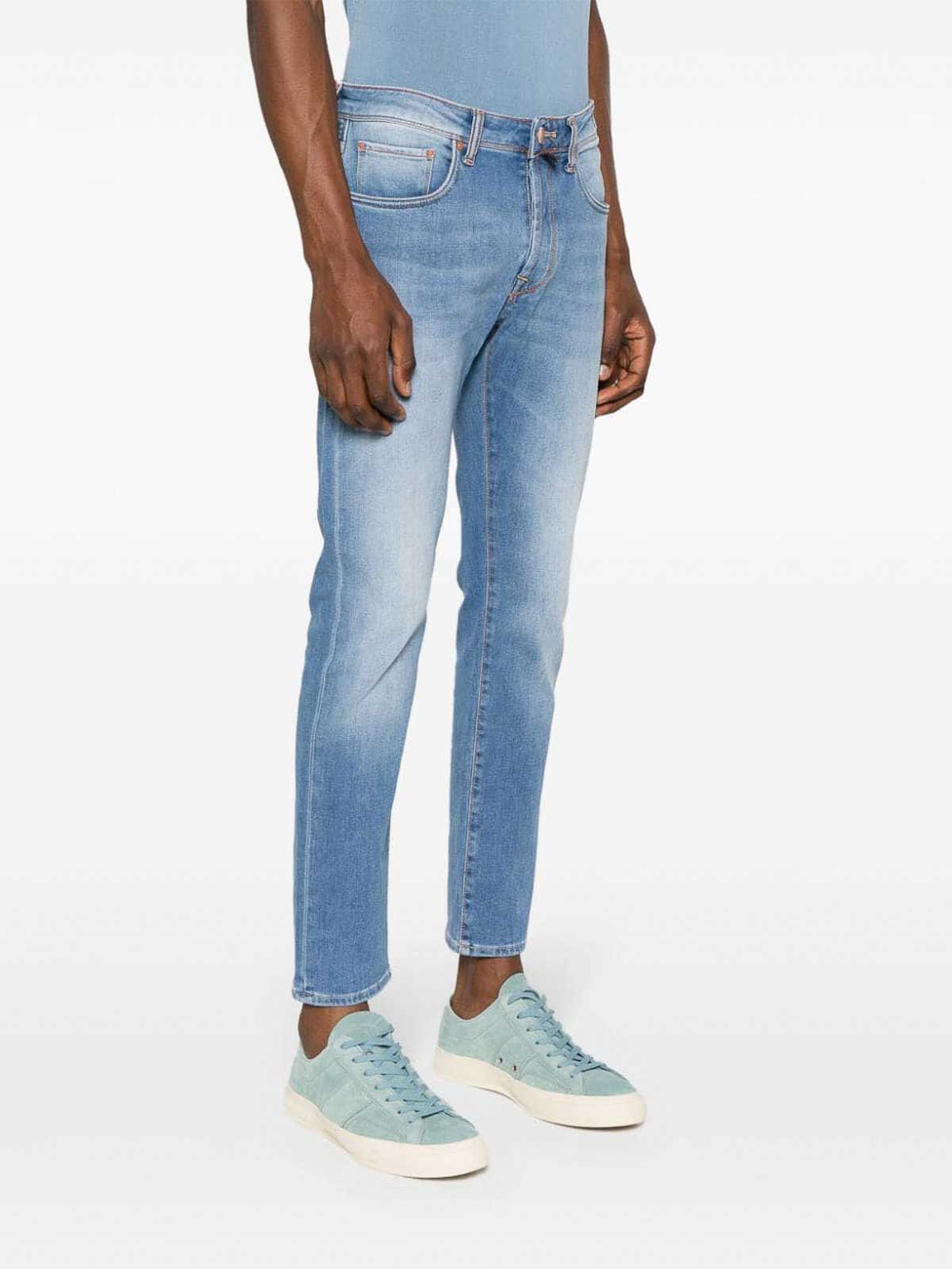 Shop Incotex 5p Denim Str Jeans In Light Wash