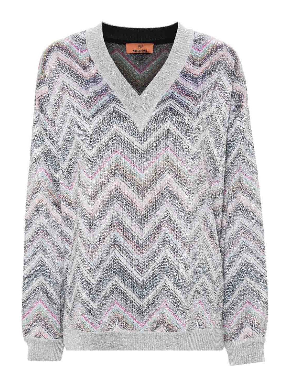 Missoni Caperdoni V-neck Sweater In Gray