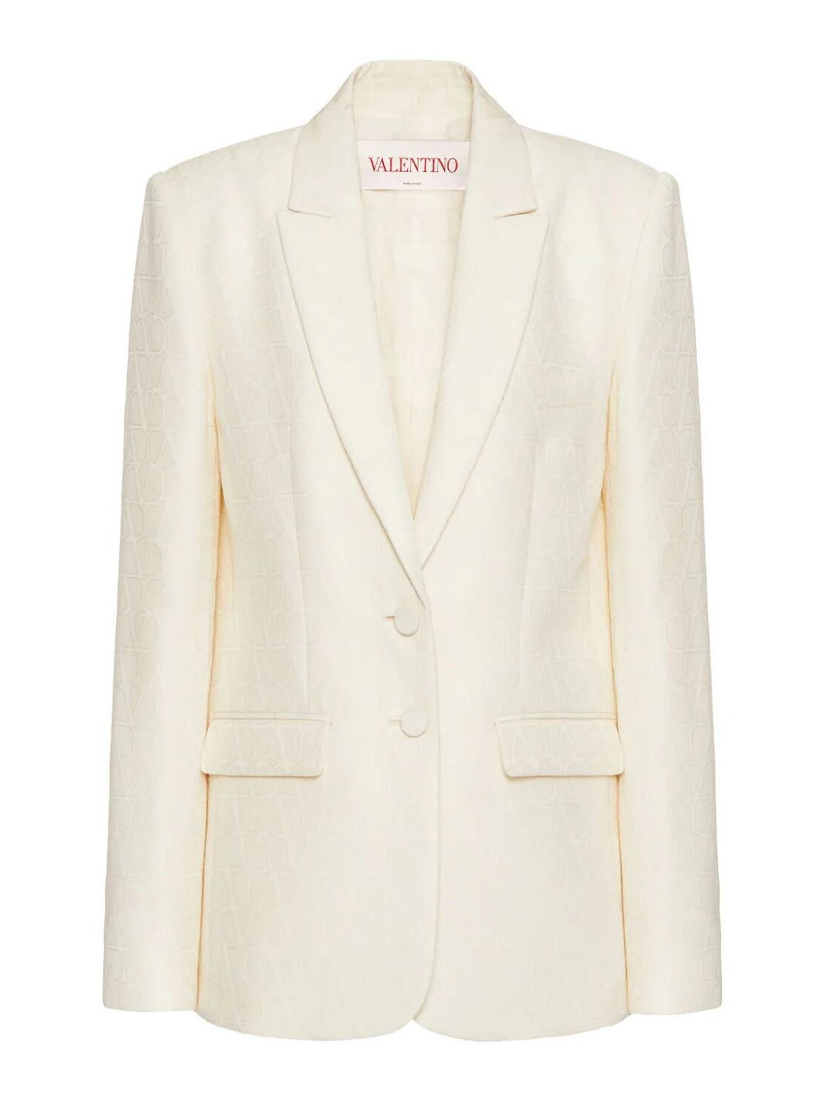 Shop Valentino Toile Iconographe Blazer In Cream