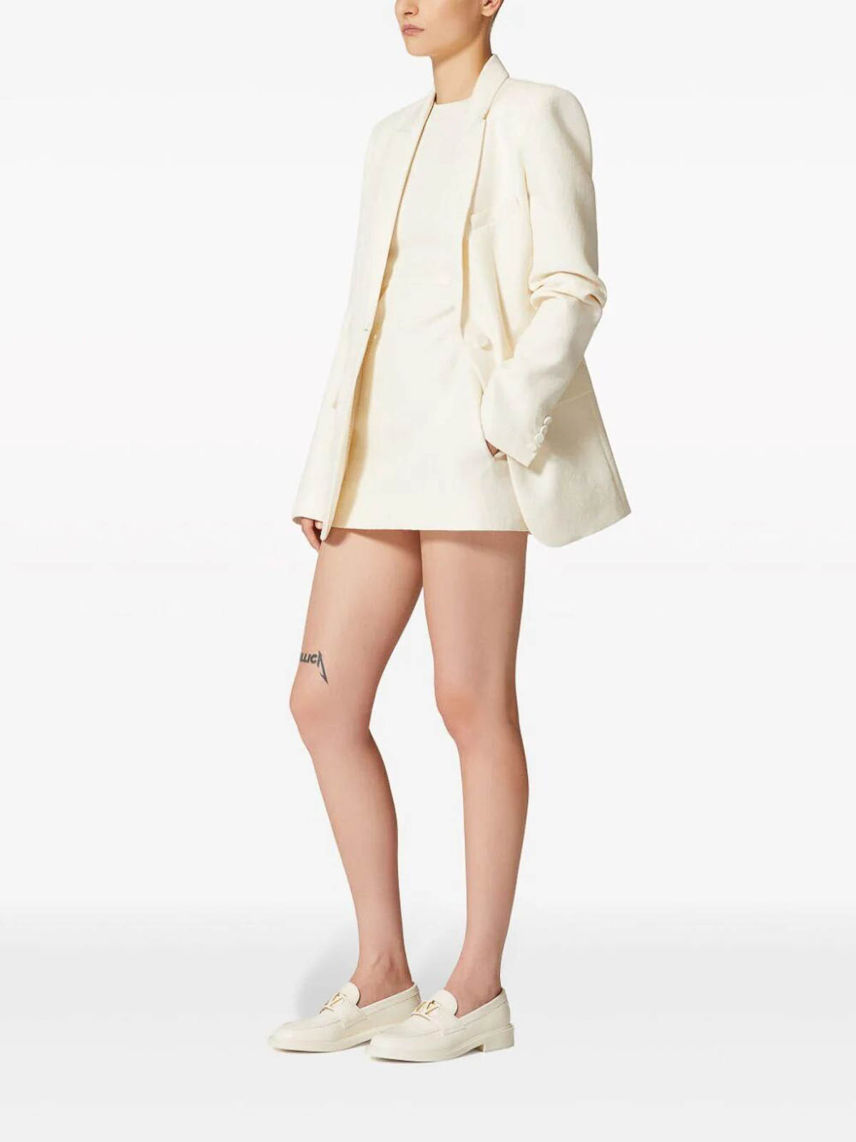 Shop Valentino Toile Iconographe Blazer In Cream