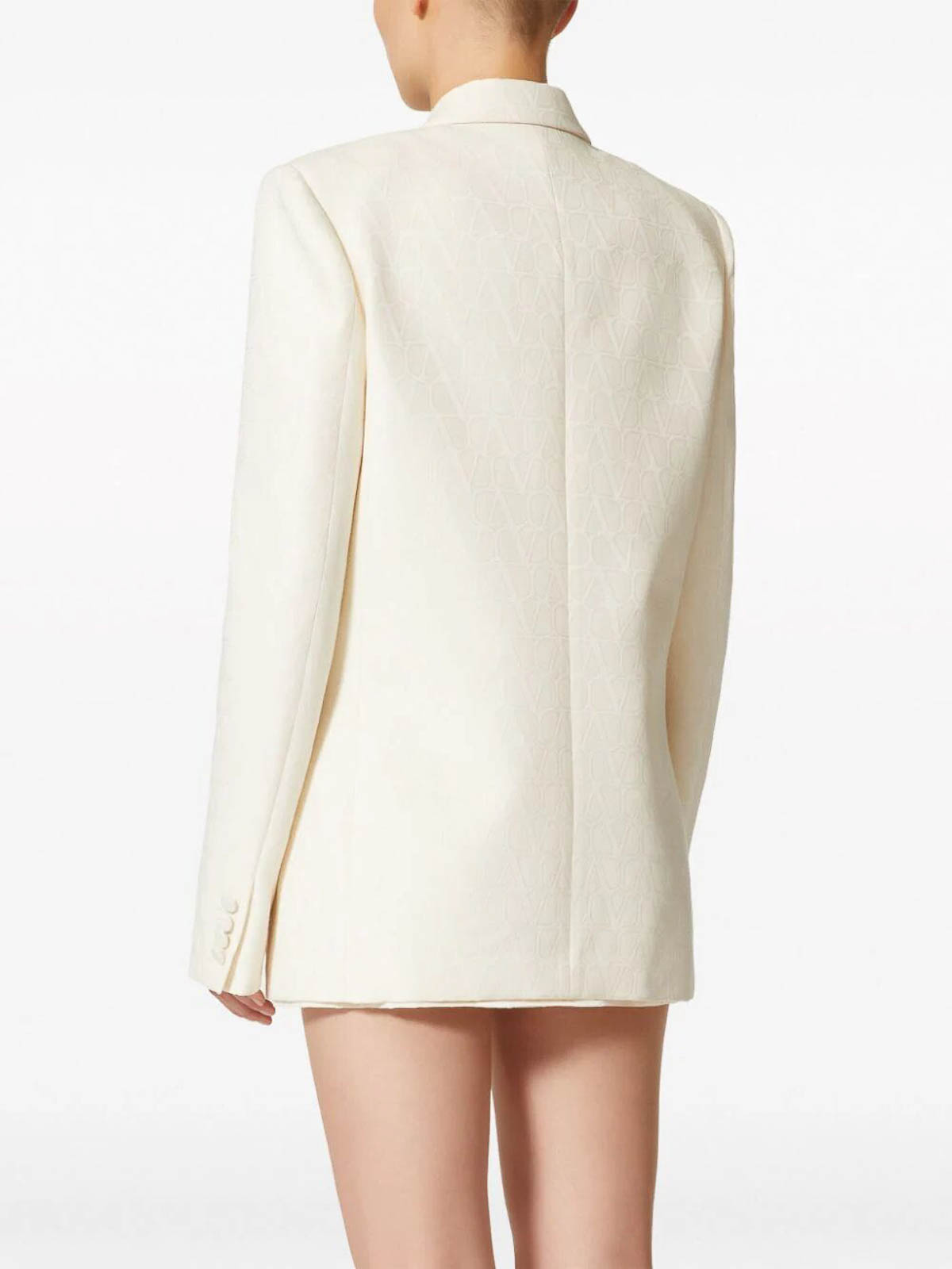 Shop Valentino Toile Iconographe Blazer In Cream