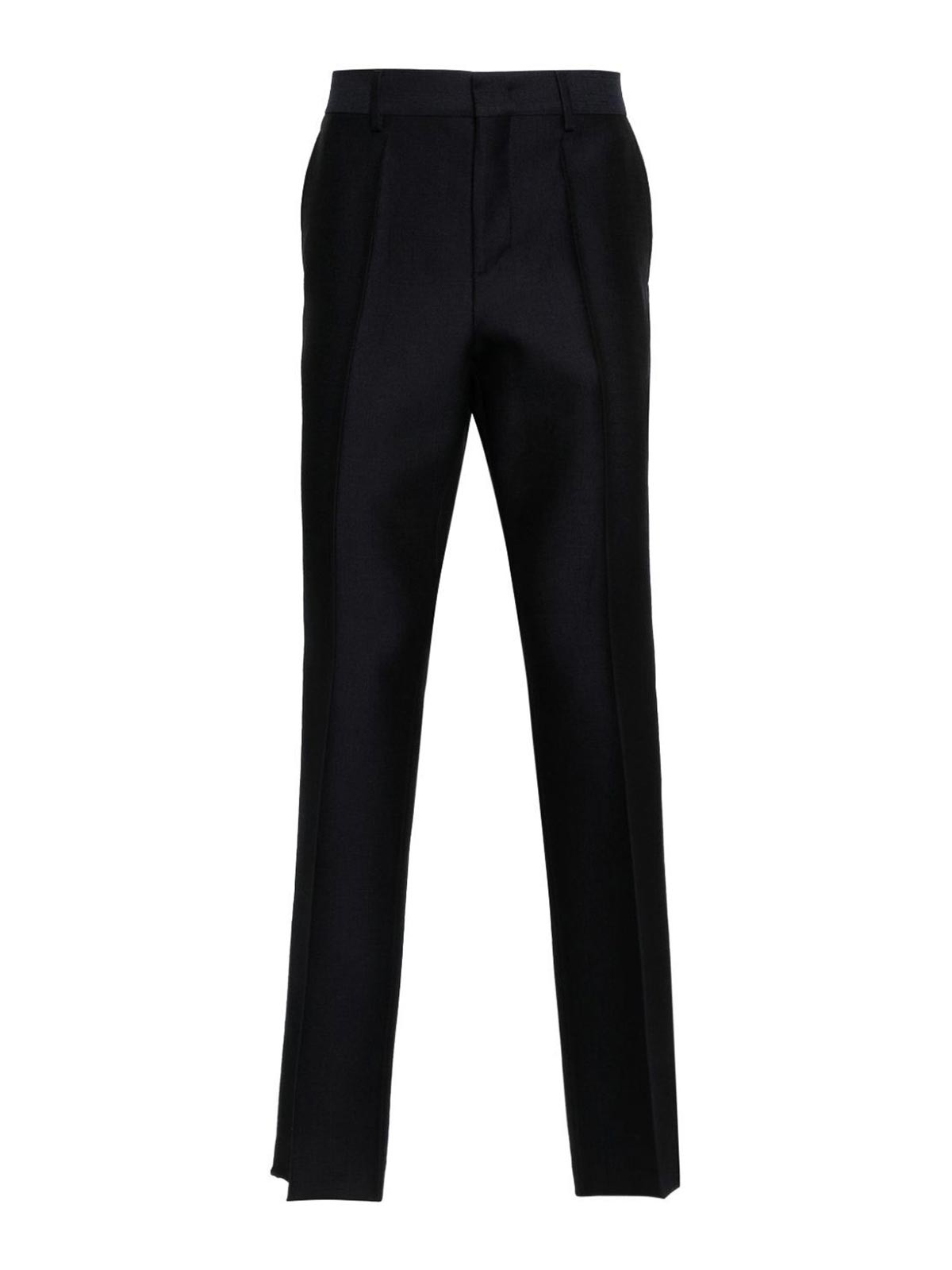 Shop Valentino Formal Pants In Dark Blue