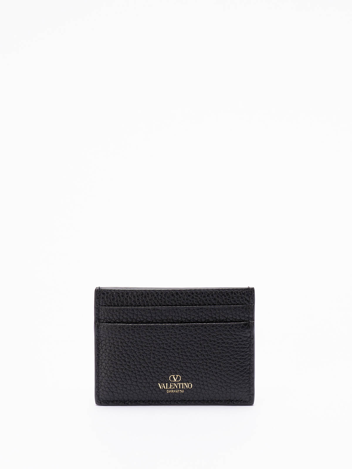 Shop Valentino Rockstud Card Holder In Black