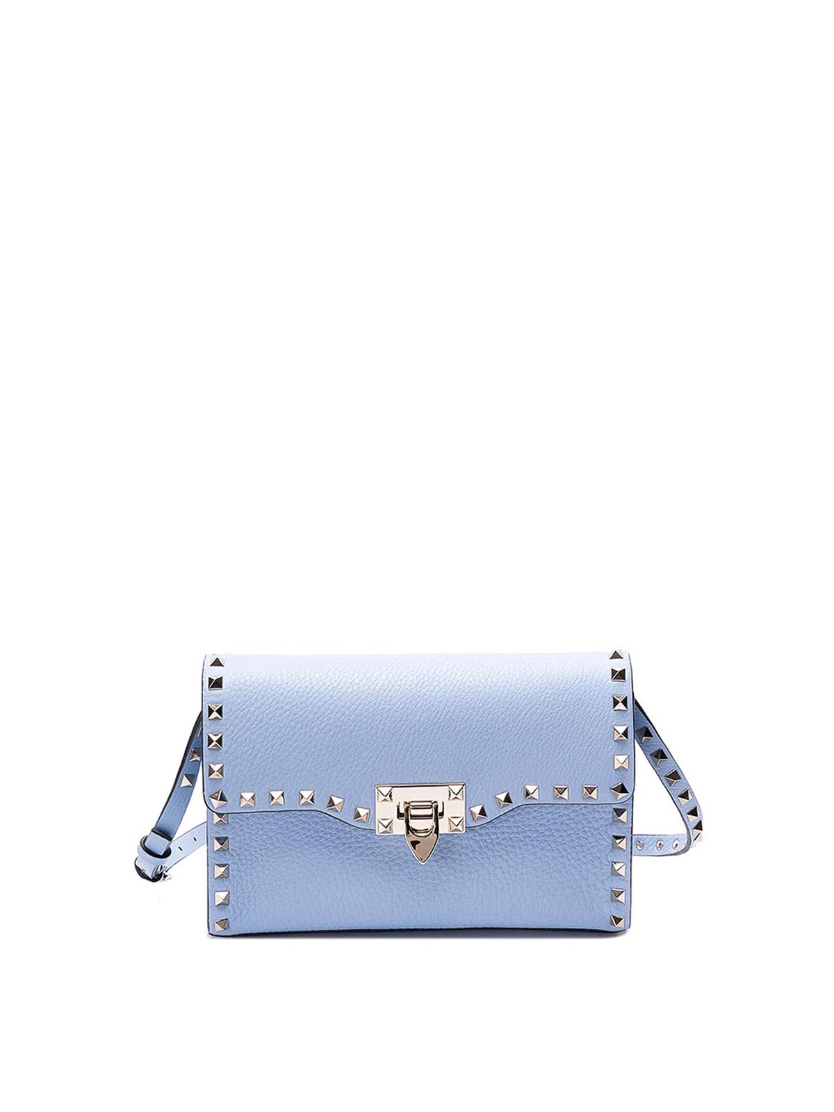 Valentino Garavani Rockstud Small Shoulder Bag In Blue