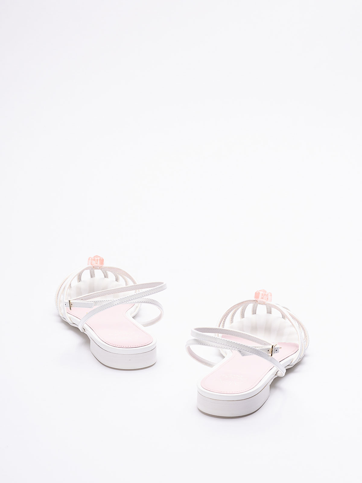 Shop Alevì Milano Charlotte Sandals In White