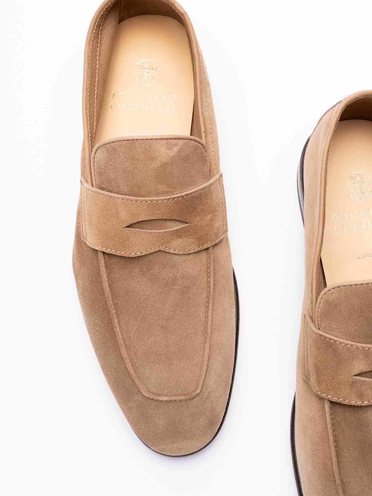 Shop Brunello Cucinelli Penny Loafers In Brown