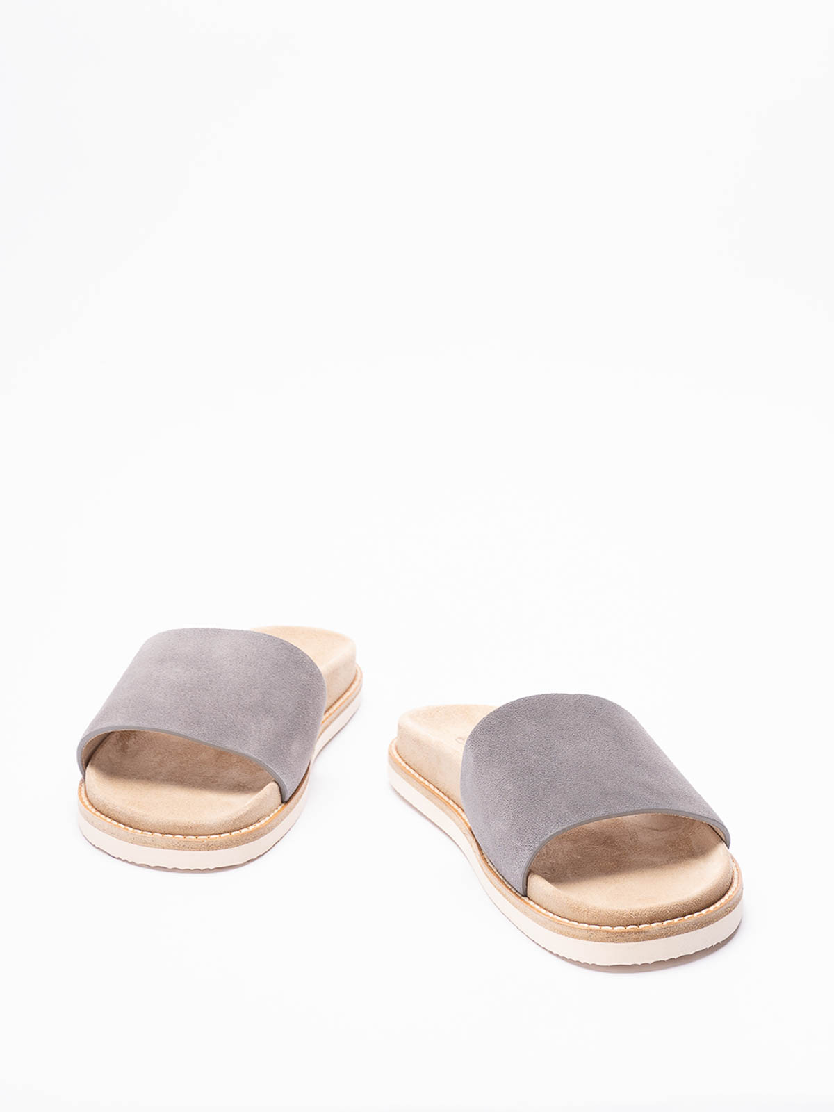 Shop Brunello Cucinelli Sliders Sandals In Dark Grey