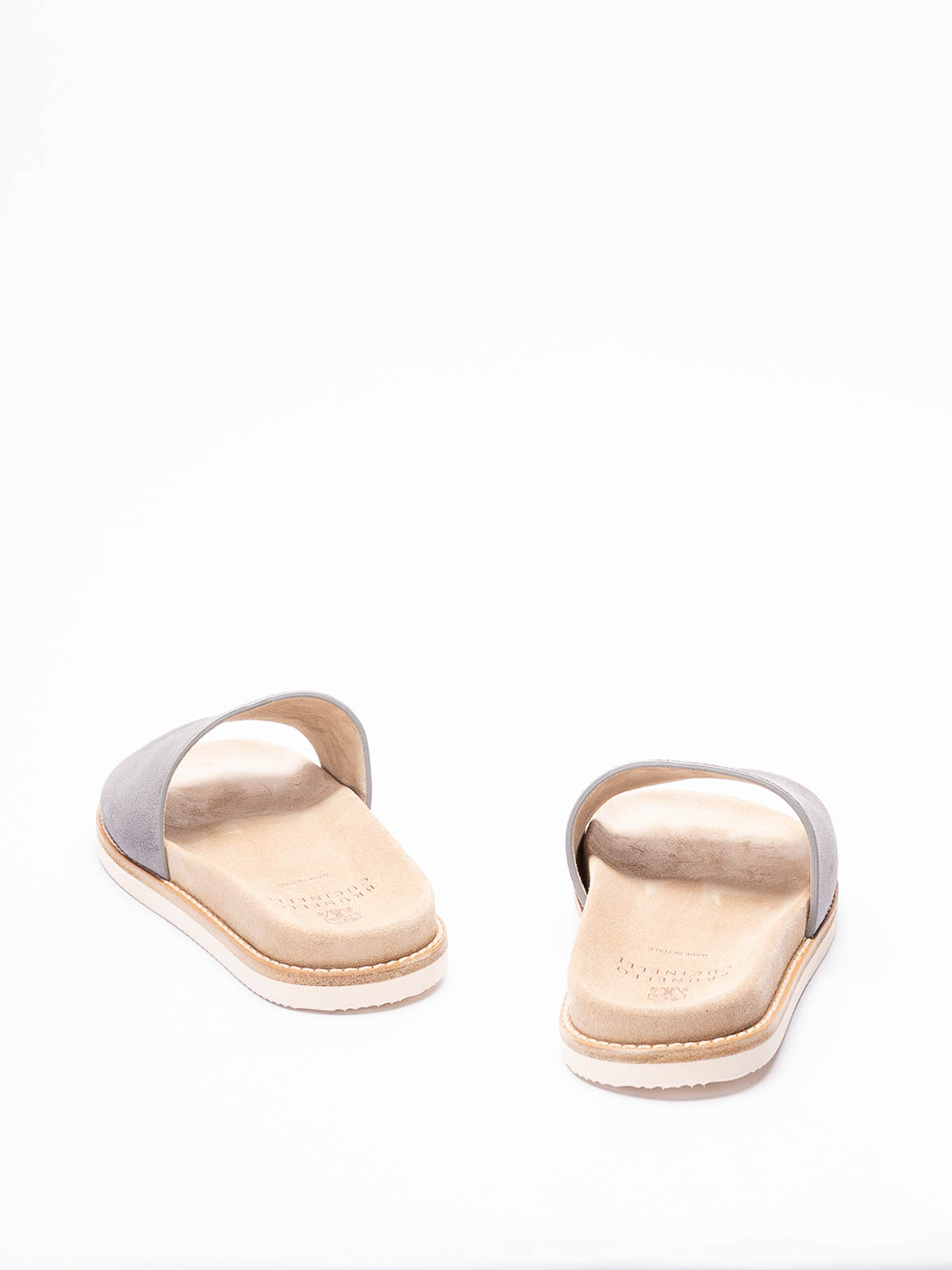 Shop Brunello Cucinelli Sliders Sandals In Dark Grey