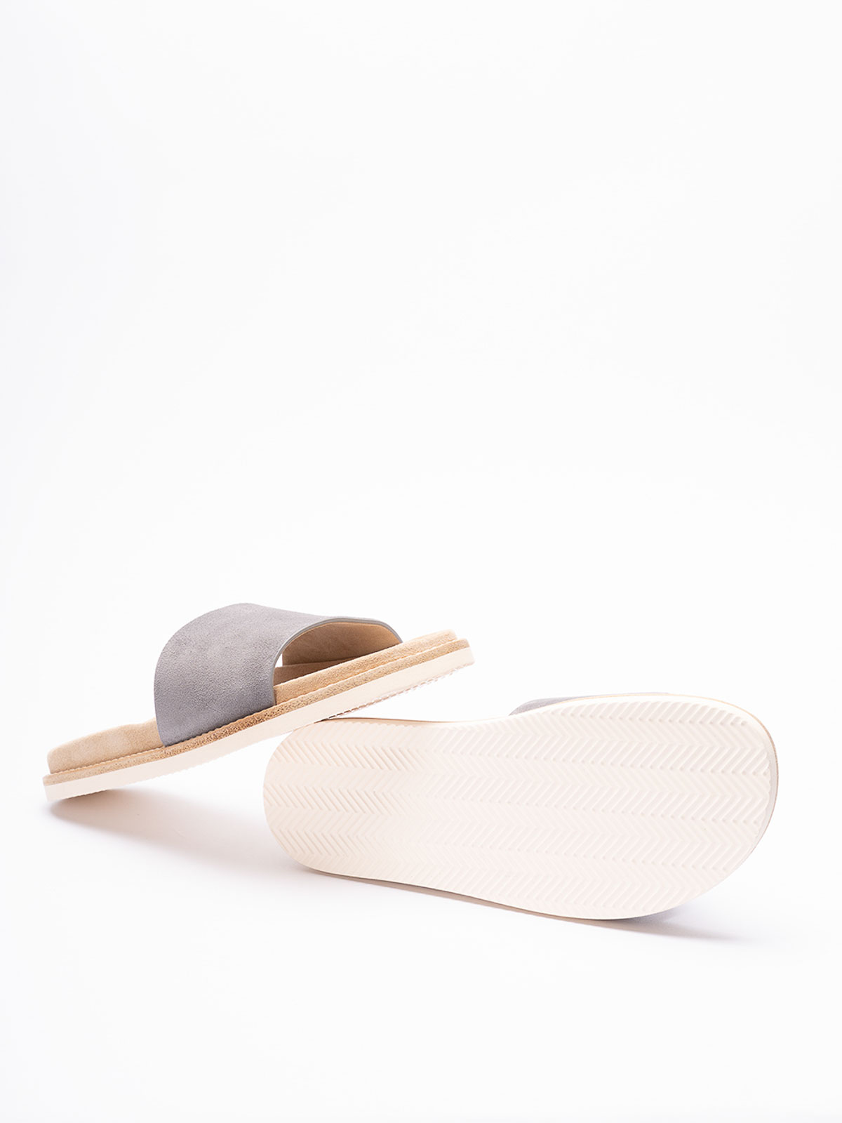 Shop Brunello Cucinelli Sliders Sandals In Dark Grey